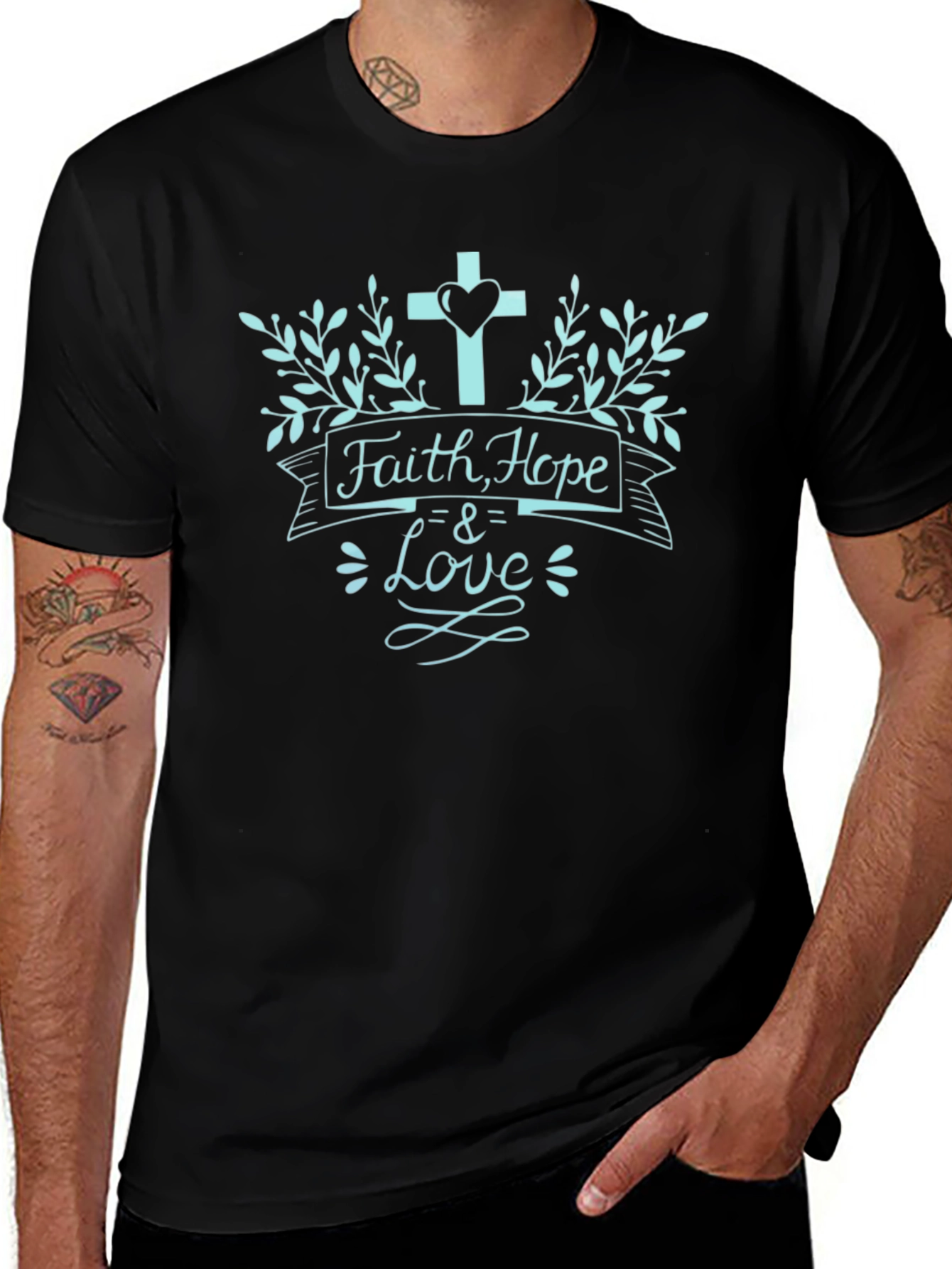 Faith Hope & Love Graphic Tee - Christian Shirt