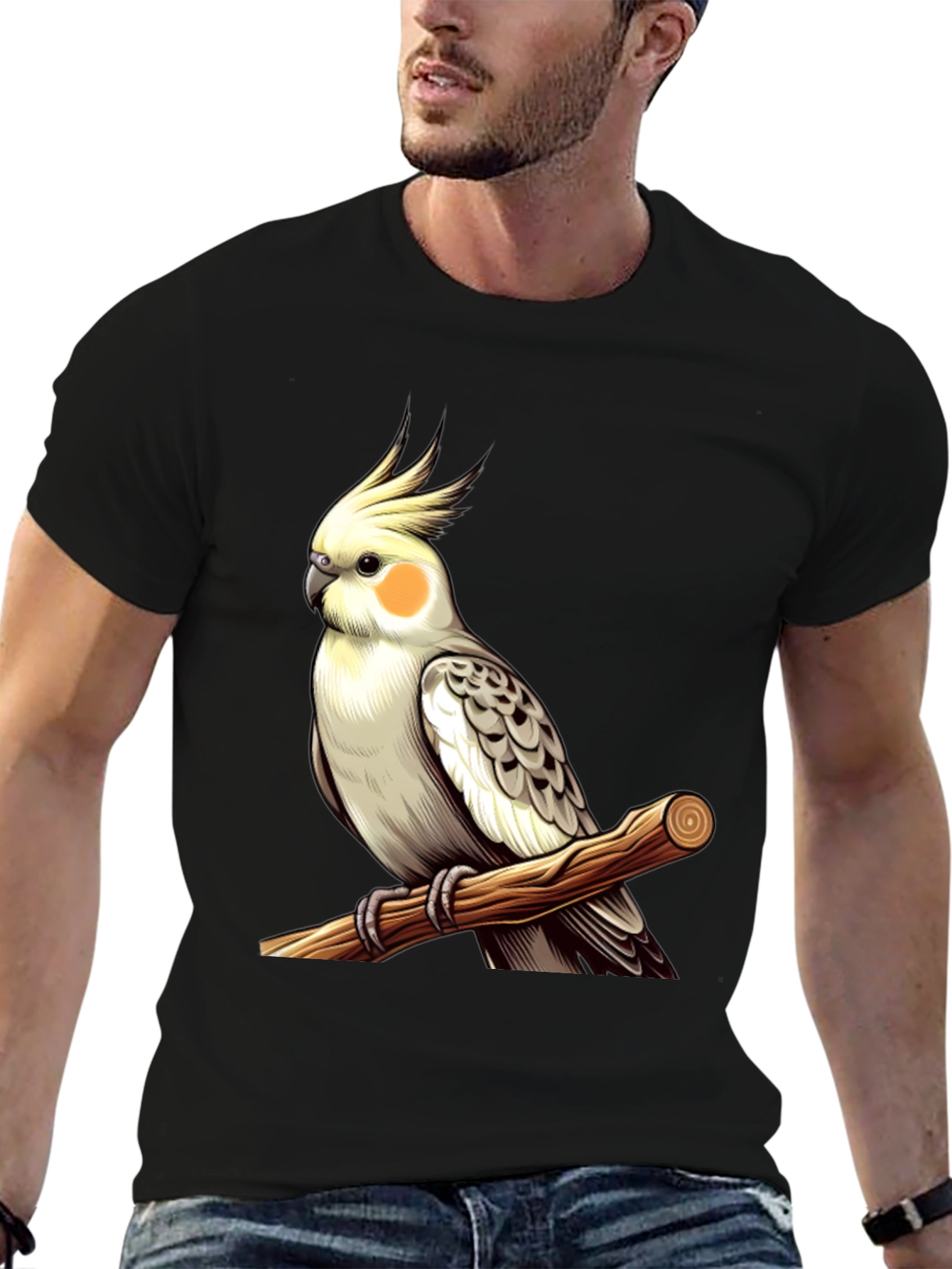 Cockatiel Perch T-Shirt - Bird Lover Tee