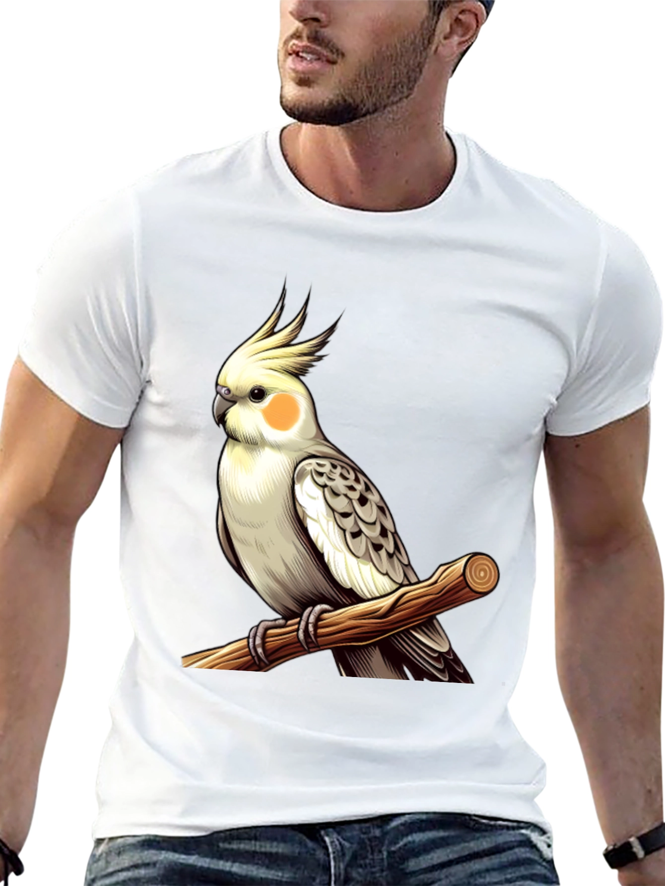 Cockatiel Perch T-Shirt - Bird Lover Tee