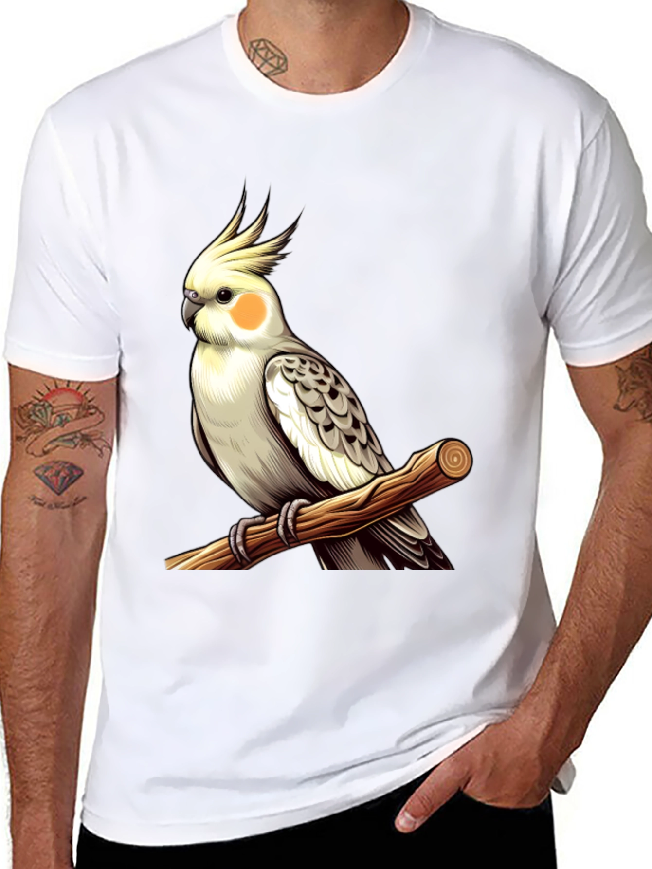 Cockatiel Perch T-Shirt - Bird Lover Tee