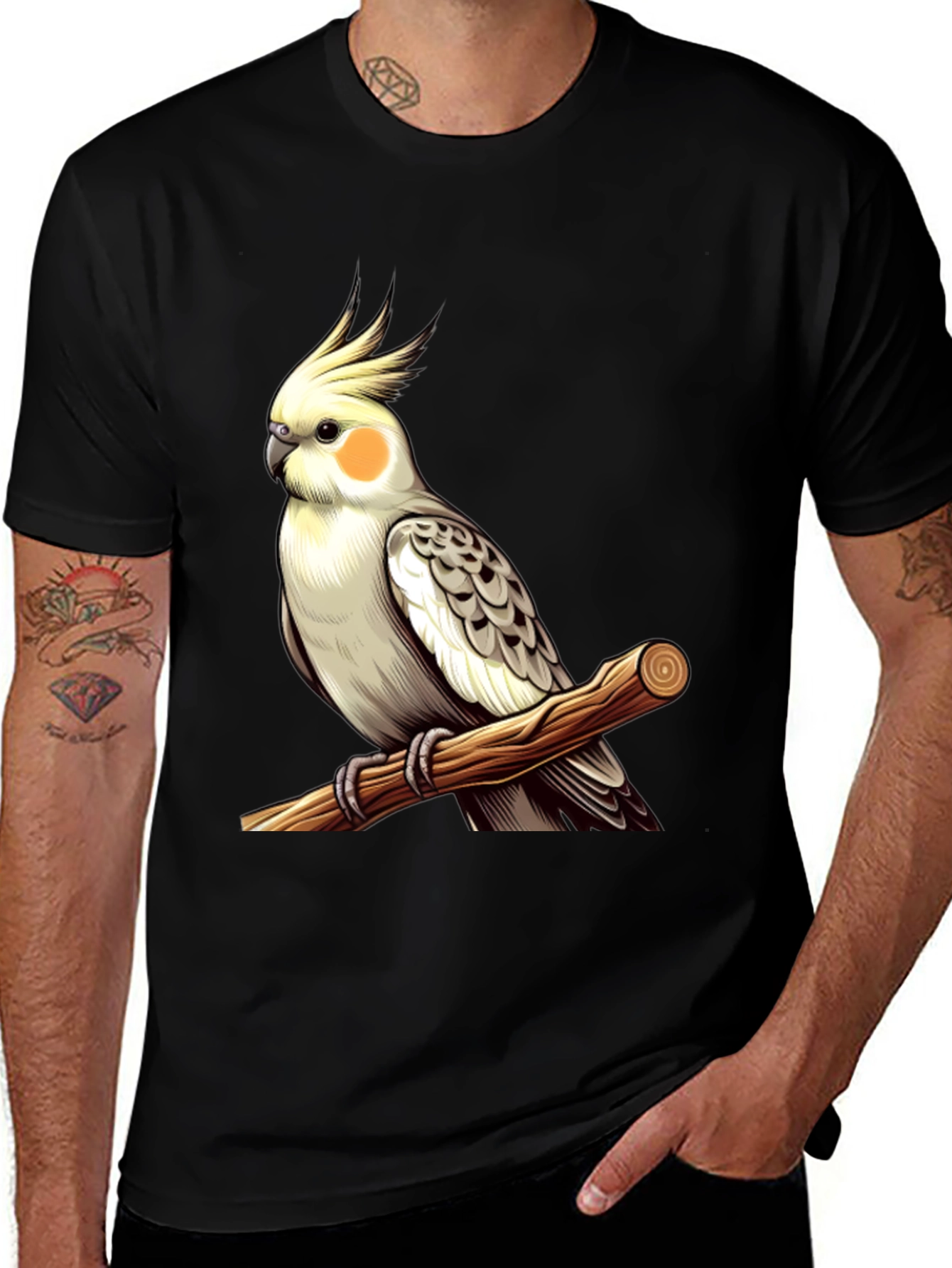 Cockatiel Perch T-Shirt - Bird Lover Tee