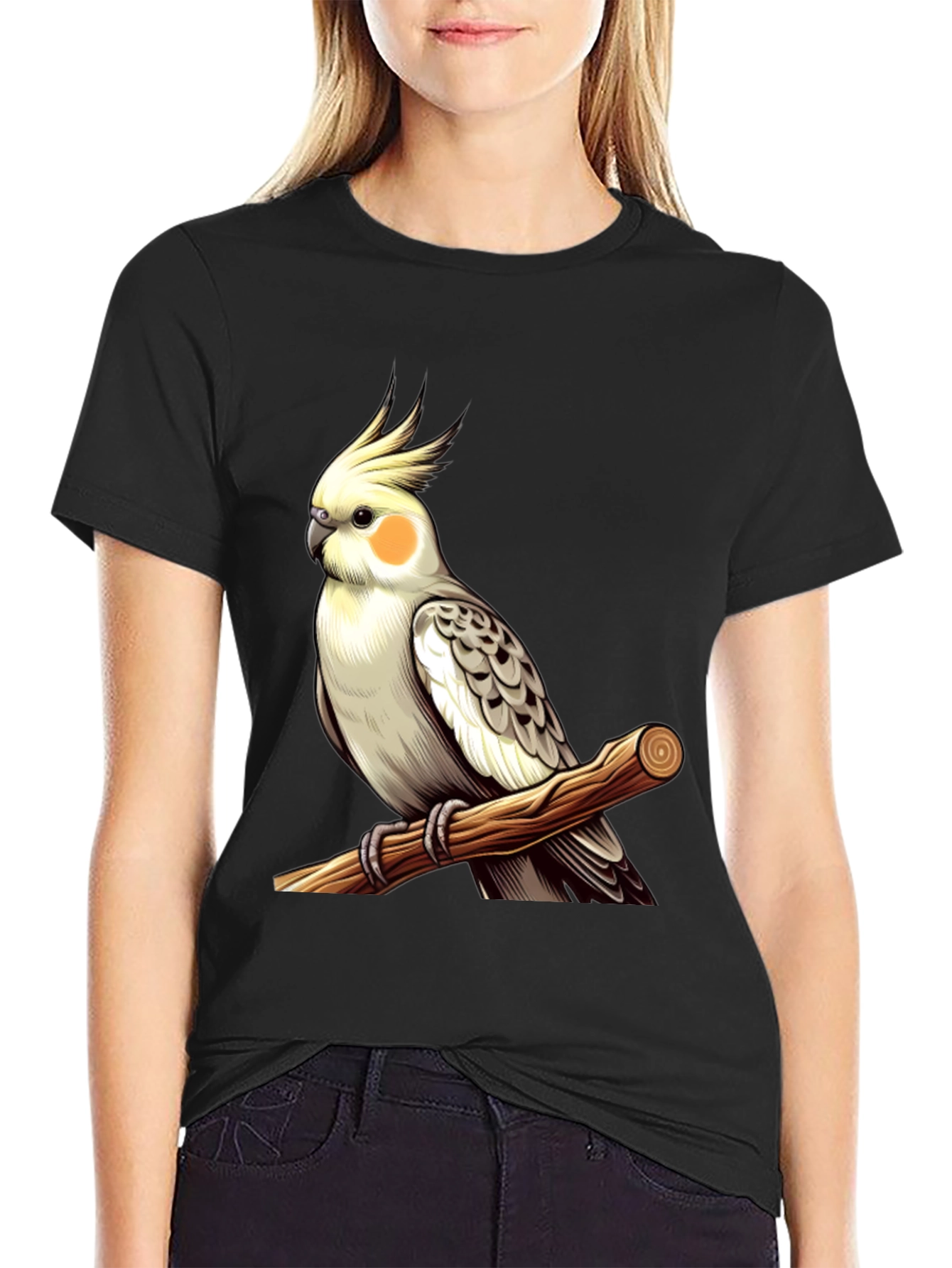 Cockatiel Perch T-Shirt - Bird Lover Tee