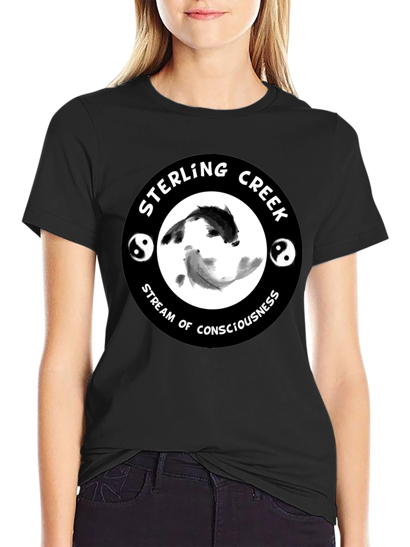 Sterling Creek Yin Yang Koi T-Shirt - Black