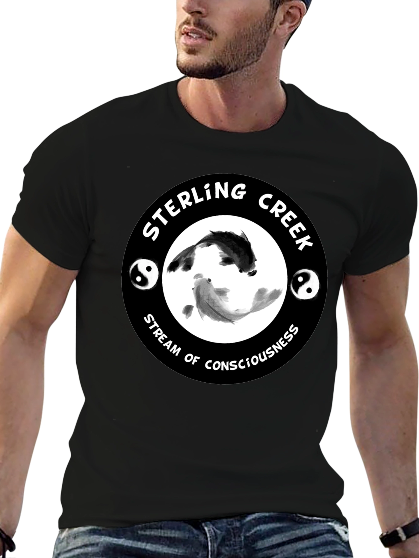 Sterling Creek Yin Yang Koi T-Shirt - Black