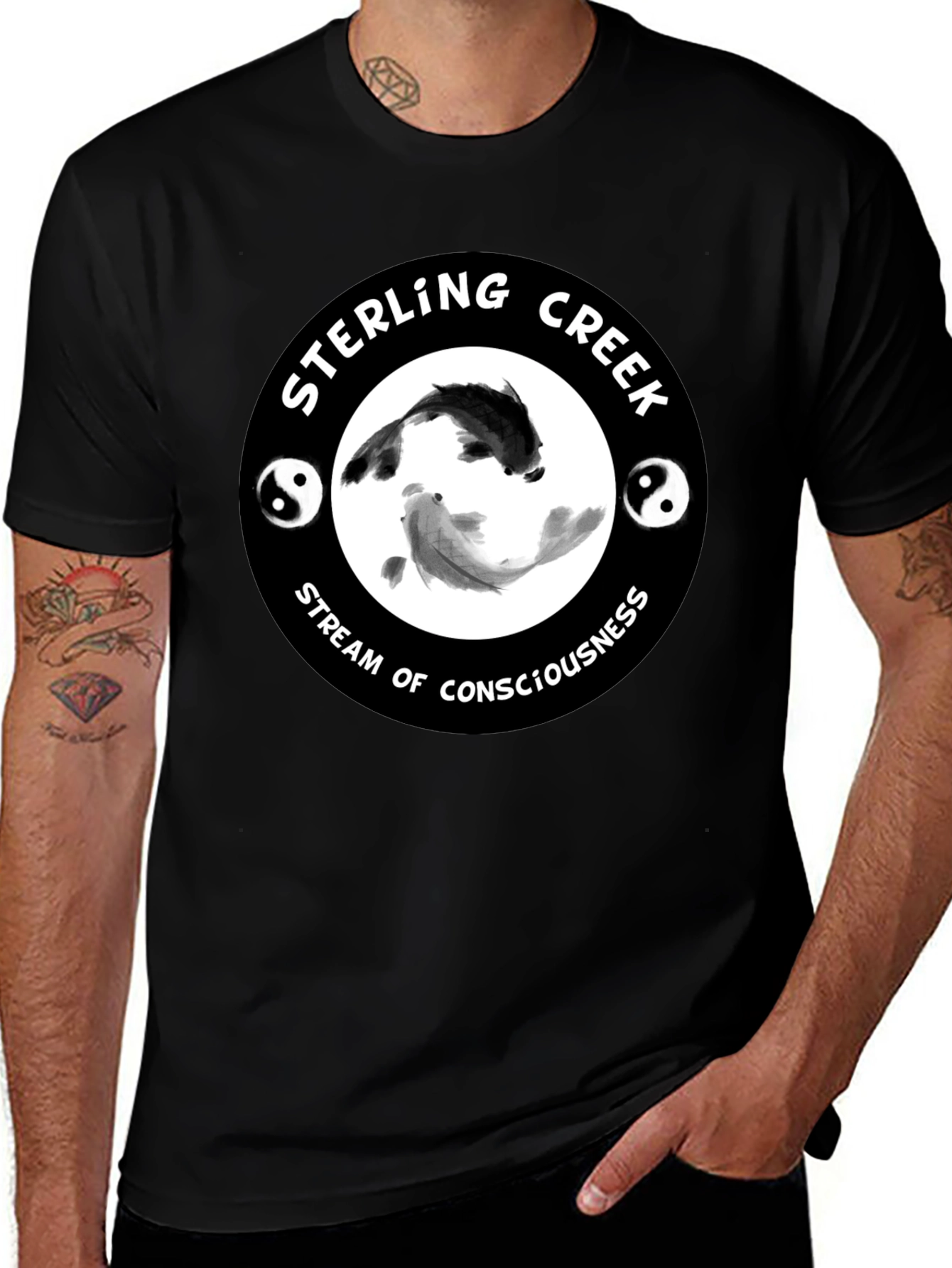 Sterling Creek Yin Yang Koi T-Shirt - Black