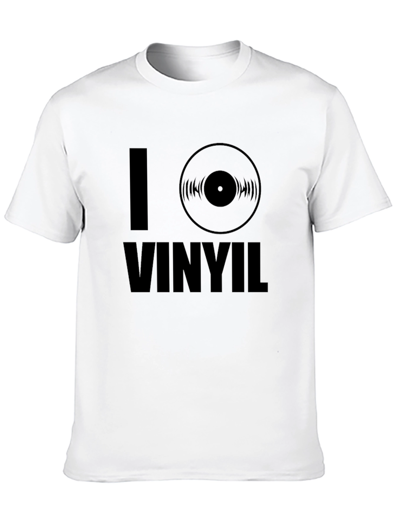 I Love Vinyl Black T-Shirt - Music Lover Tee