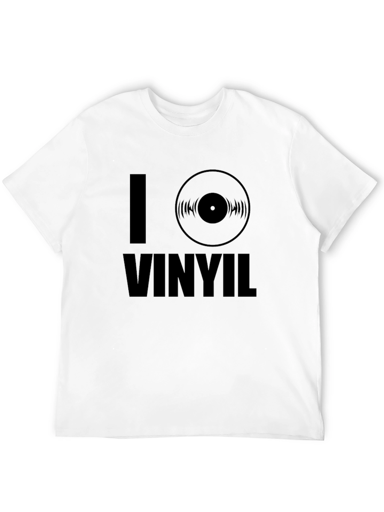 I Love Vinyl Black T-Shirt - Music Lover Tee
