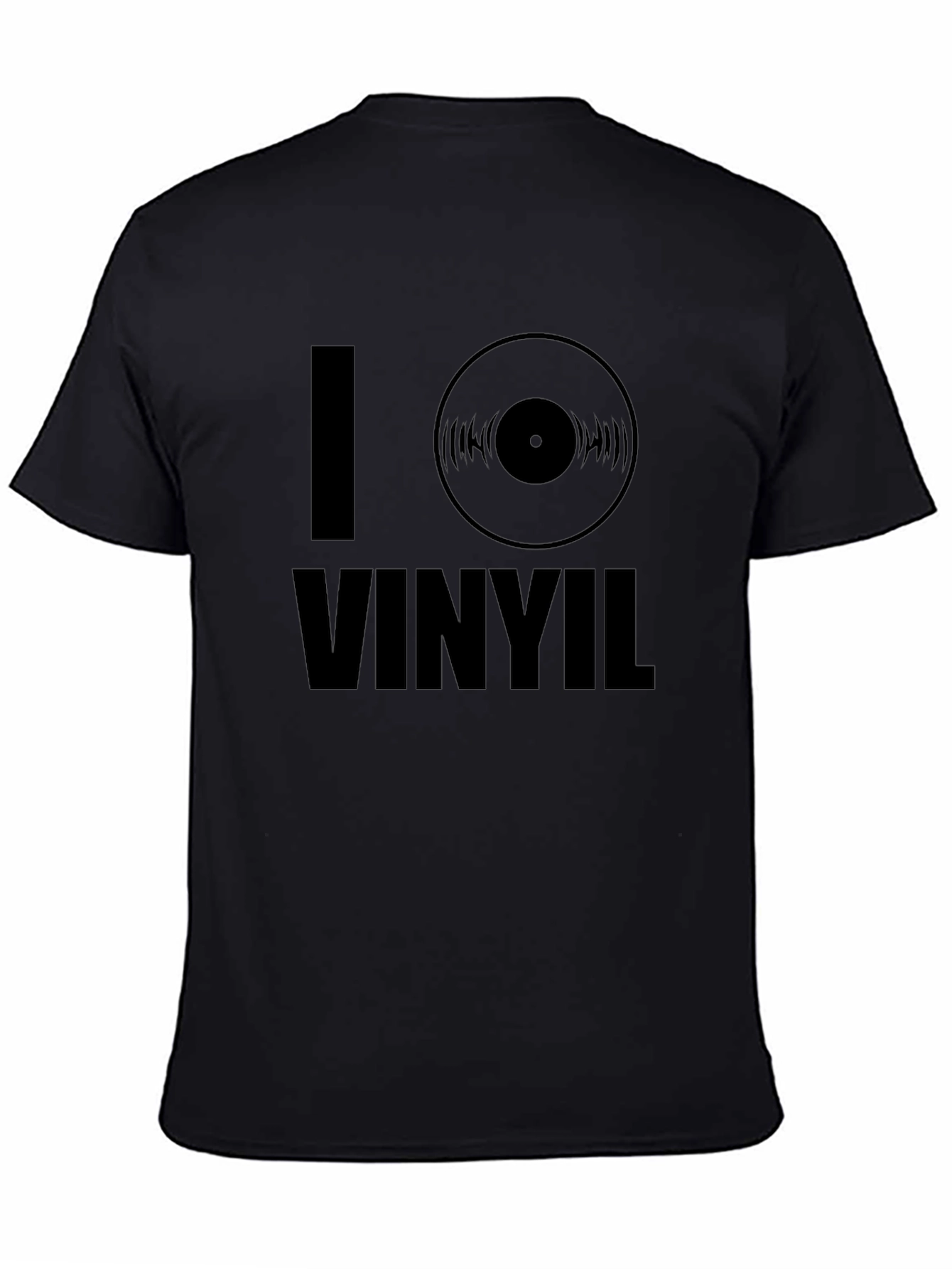 I Love Vinyl Black T-Shirt - Music Lover Tee