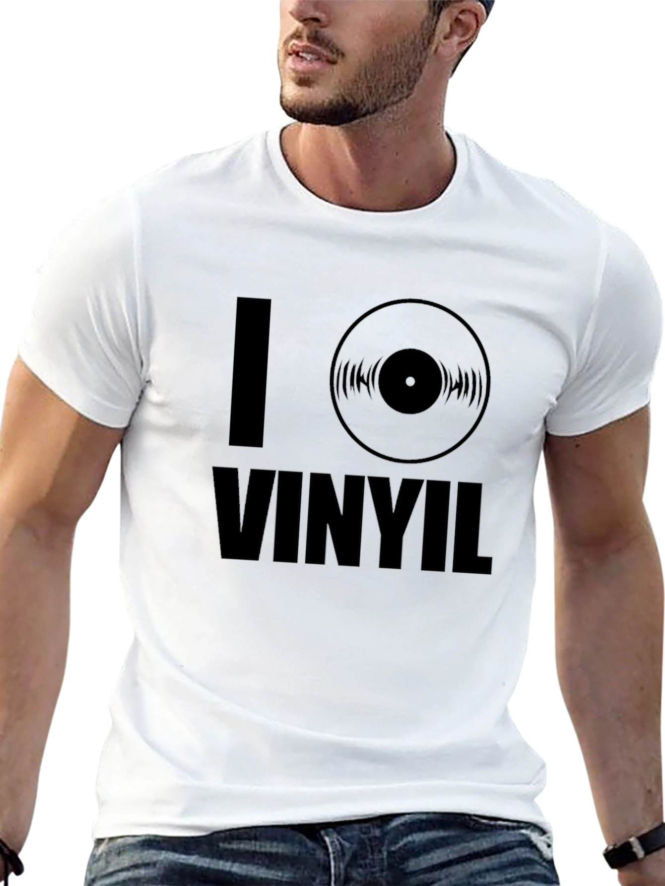 I Love Vinyl Black T-Shirt - Music Lover Tee
