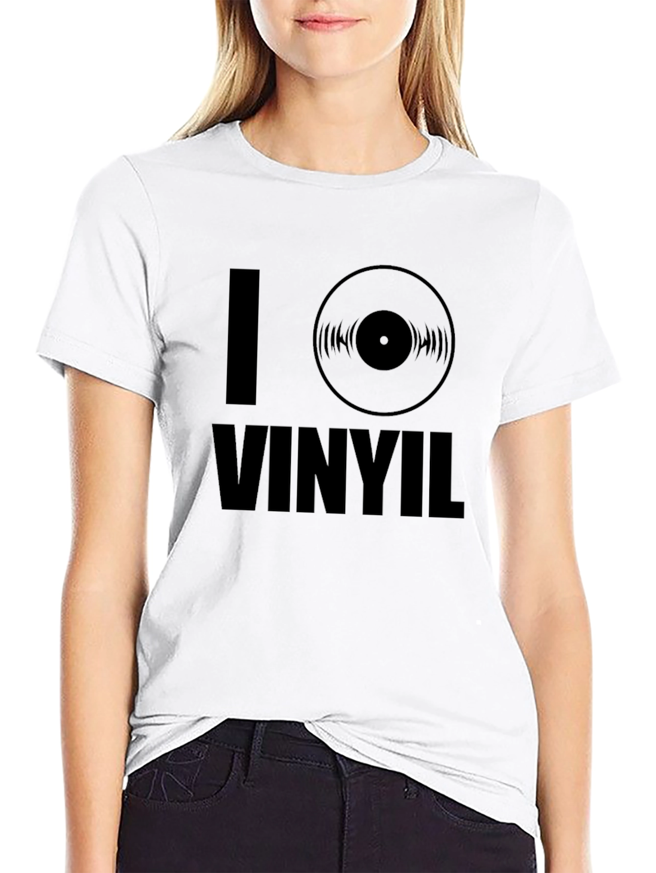 I Love Vinyl Black T-Shirt - Music Lover Tee