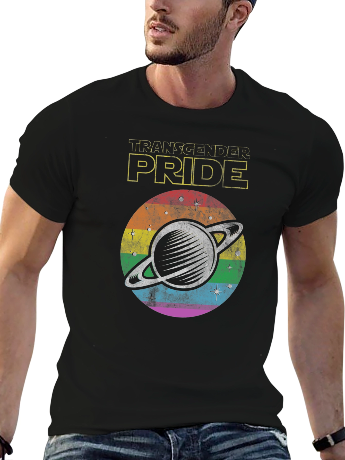 Transgender Pride Graphic Tee - Black