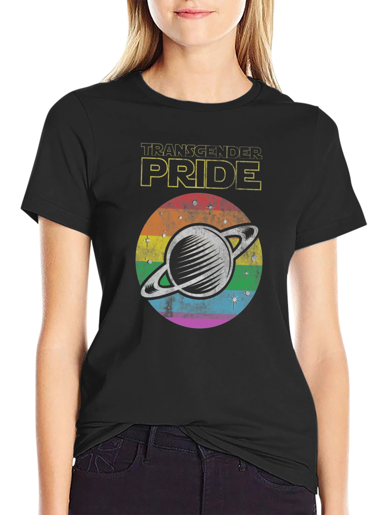 Transgender Pride Graphic Tee - Black