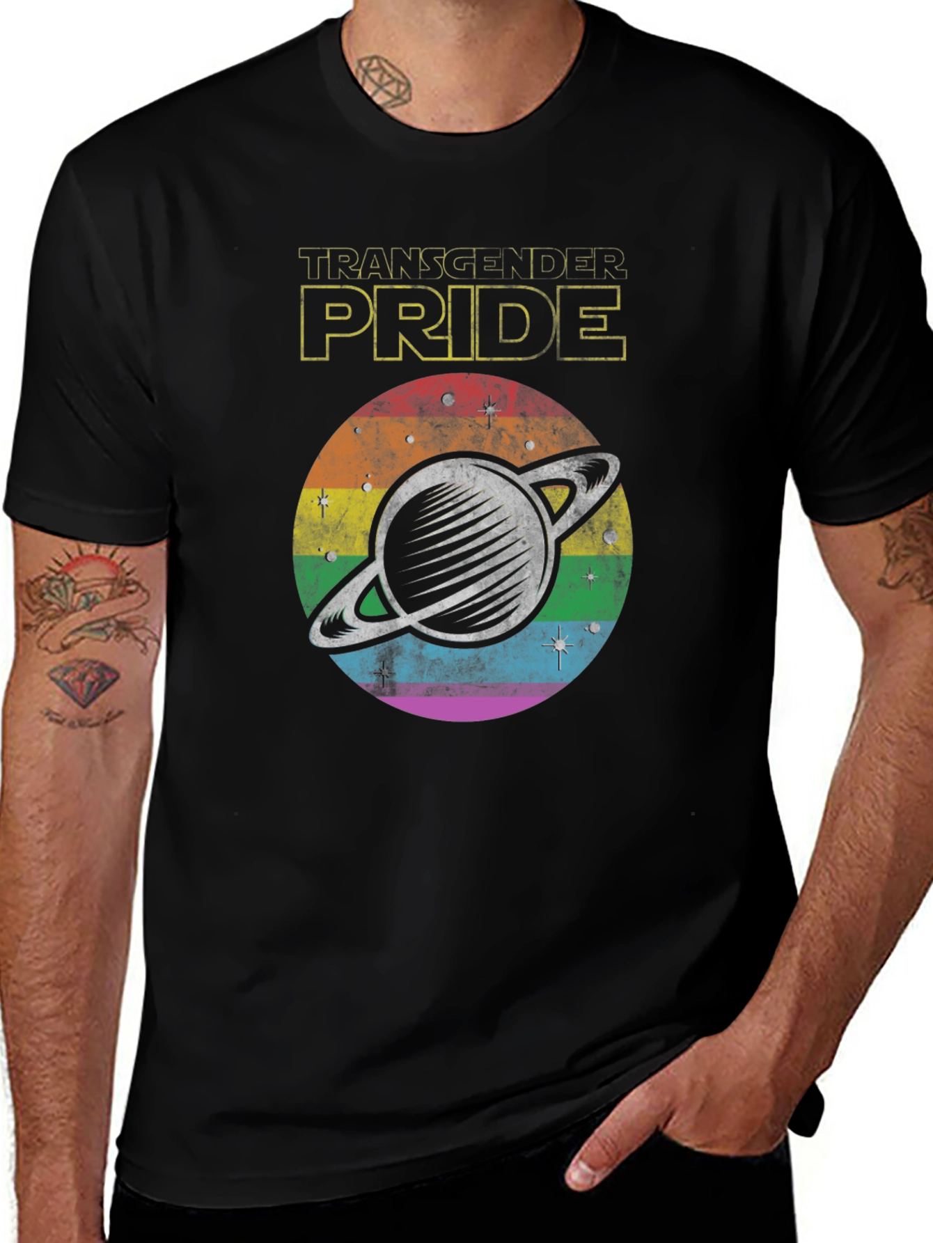 Transgender Pride Graphic Tee - Black