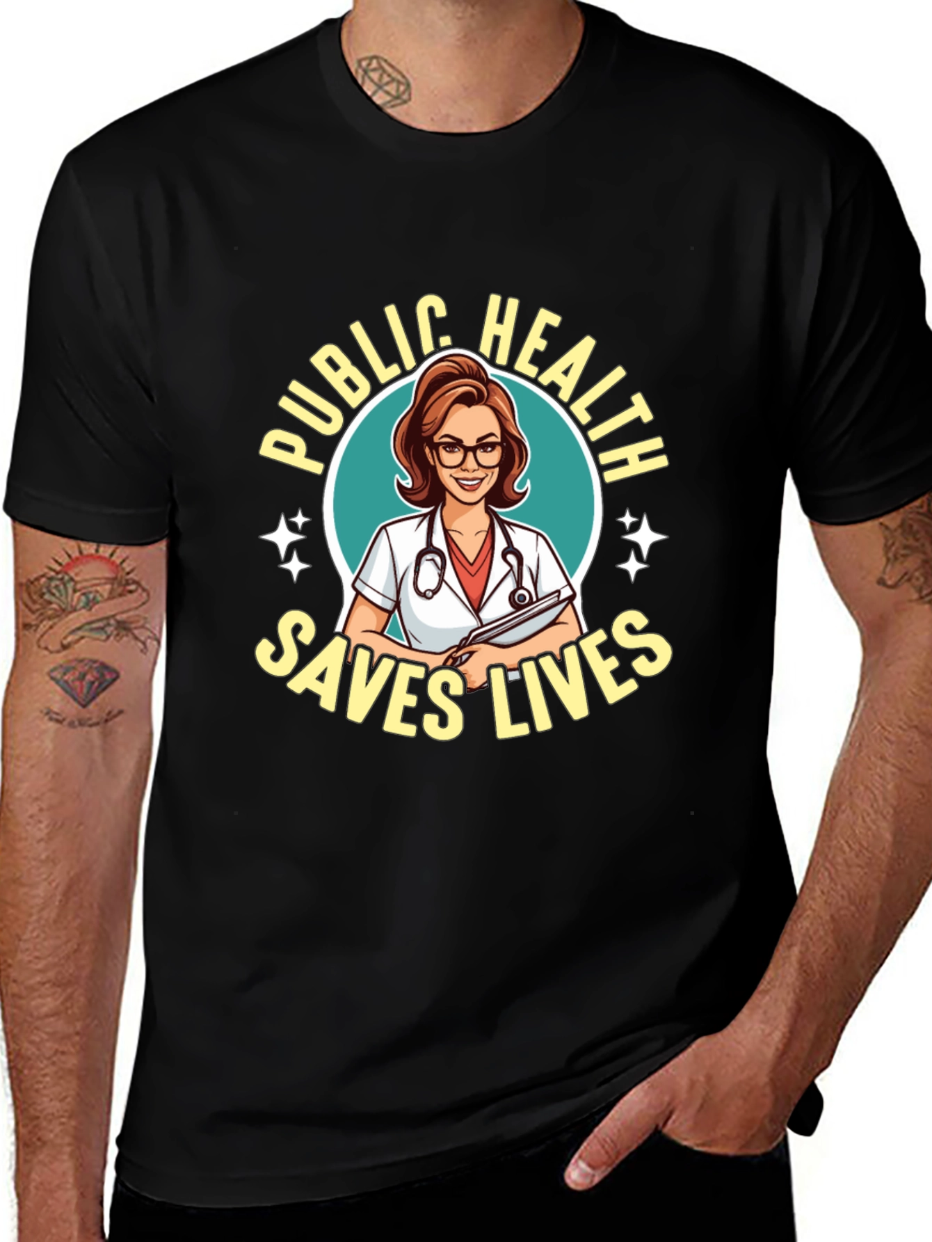 Public Health Saves Lives Graphic T-Shirt