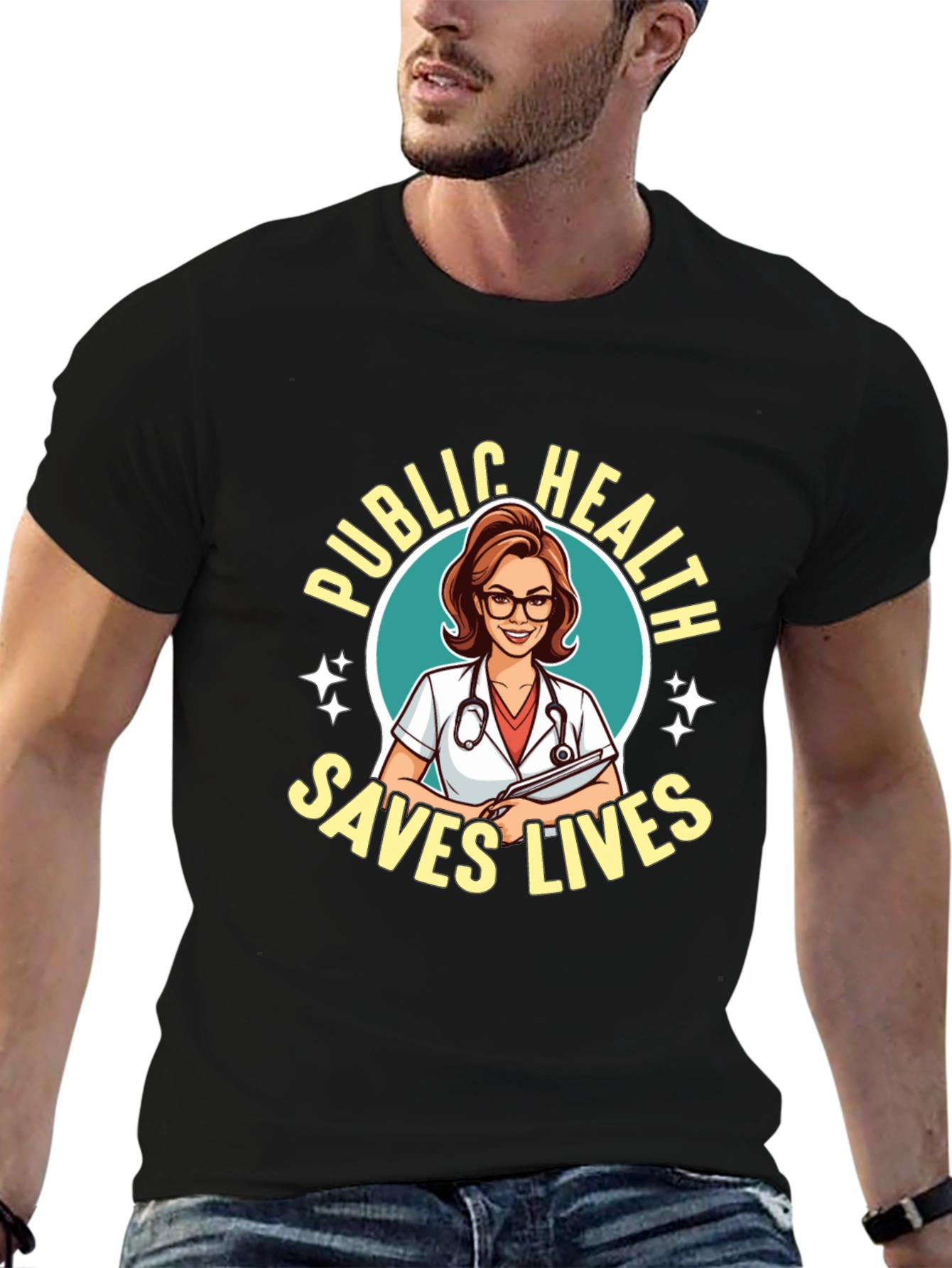 Public Health Saves Lives Graphic T-Shirt