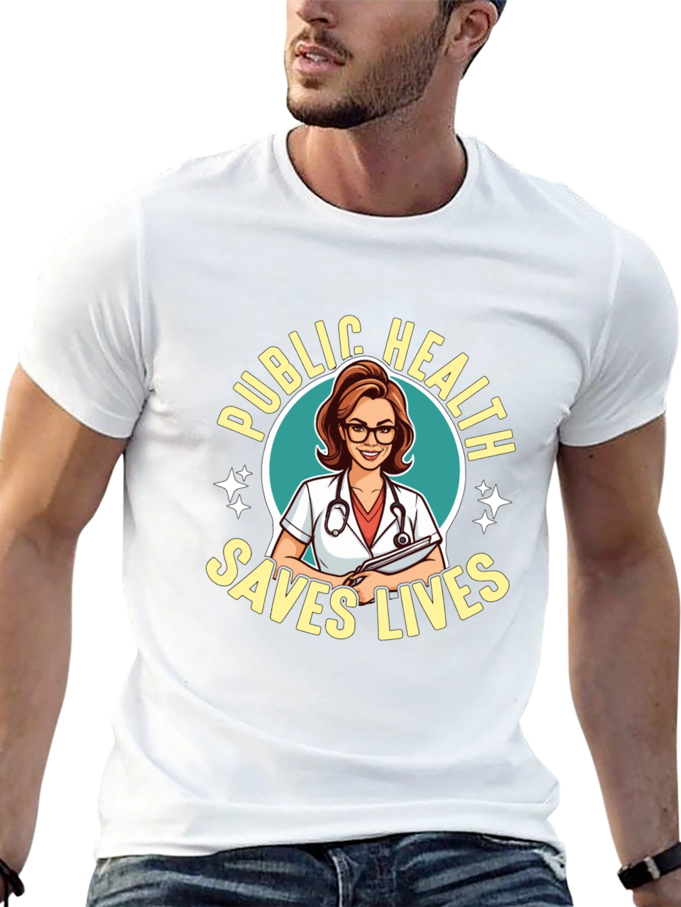 Public Health Saves Lives Graphic T-Shirt