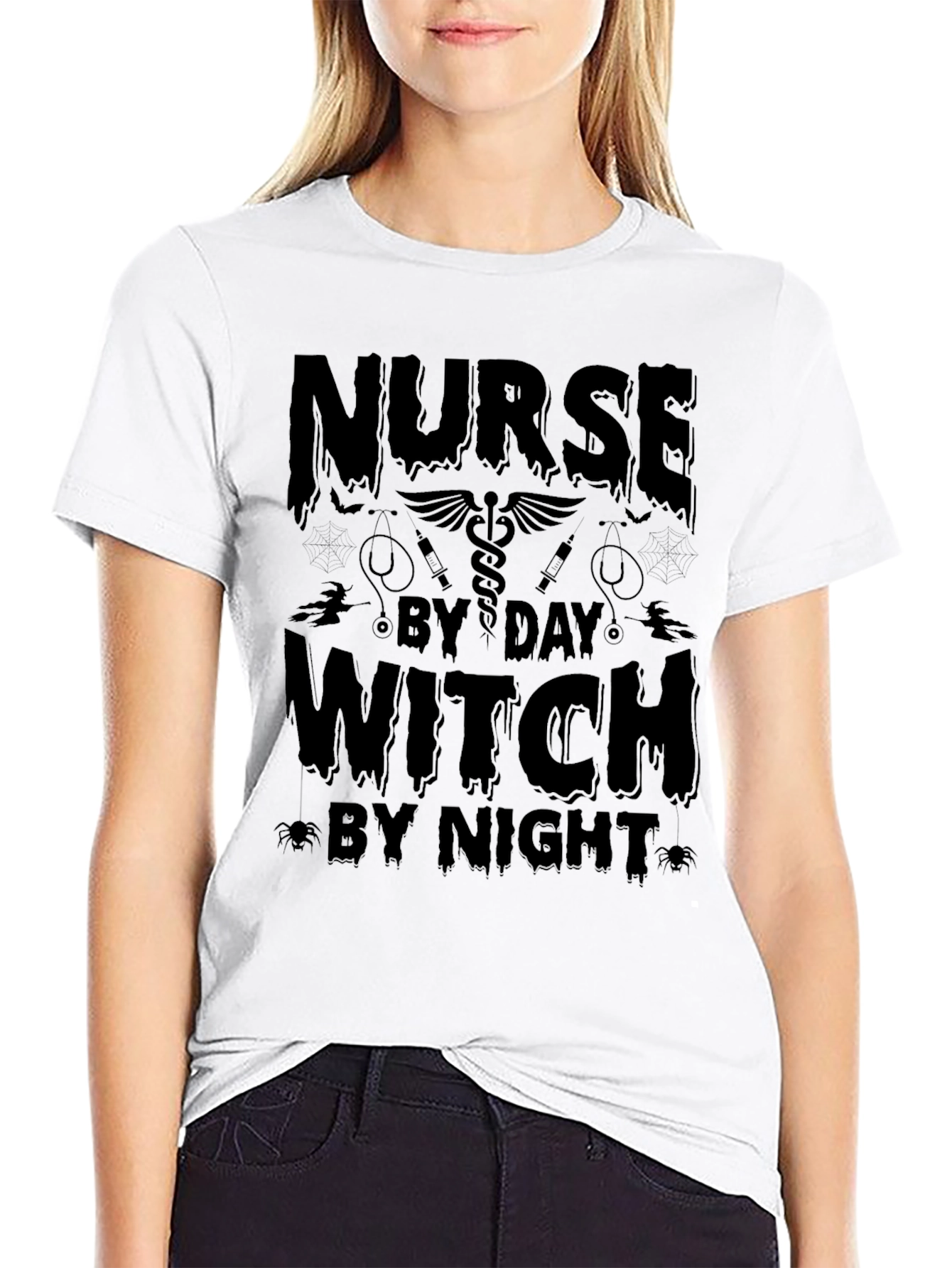 Nurse By Day Witch By Night Graphic Tee