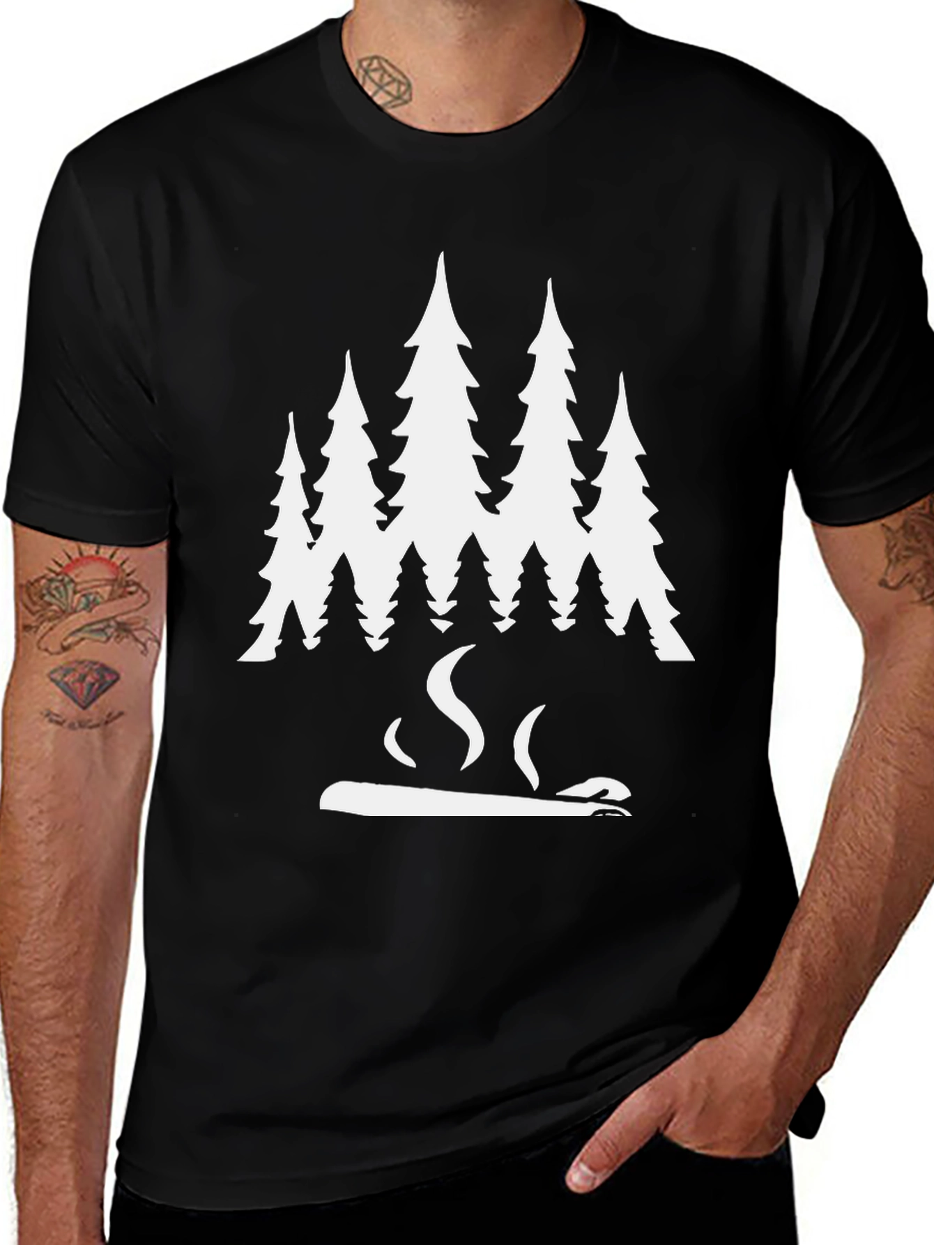 Forest Chill Tee - Nature Lovers Black T-Shirt