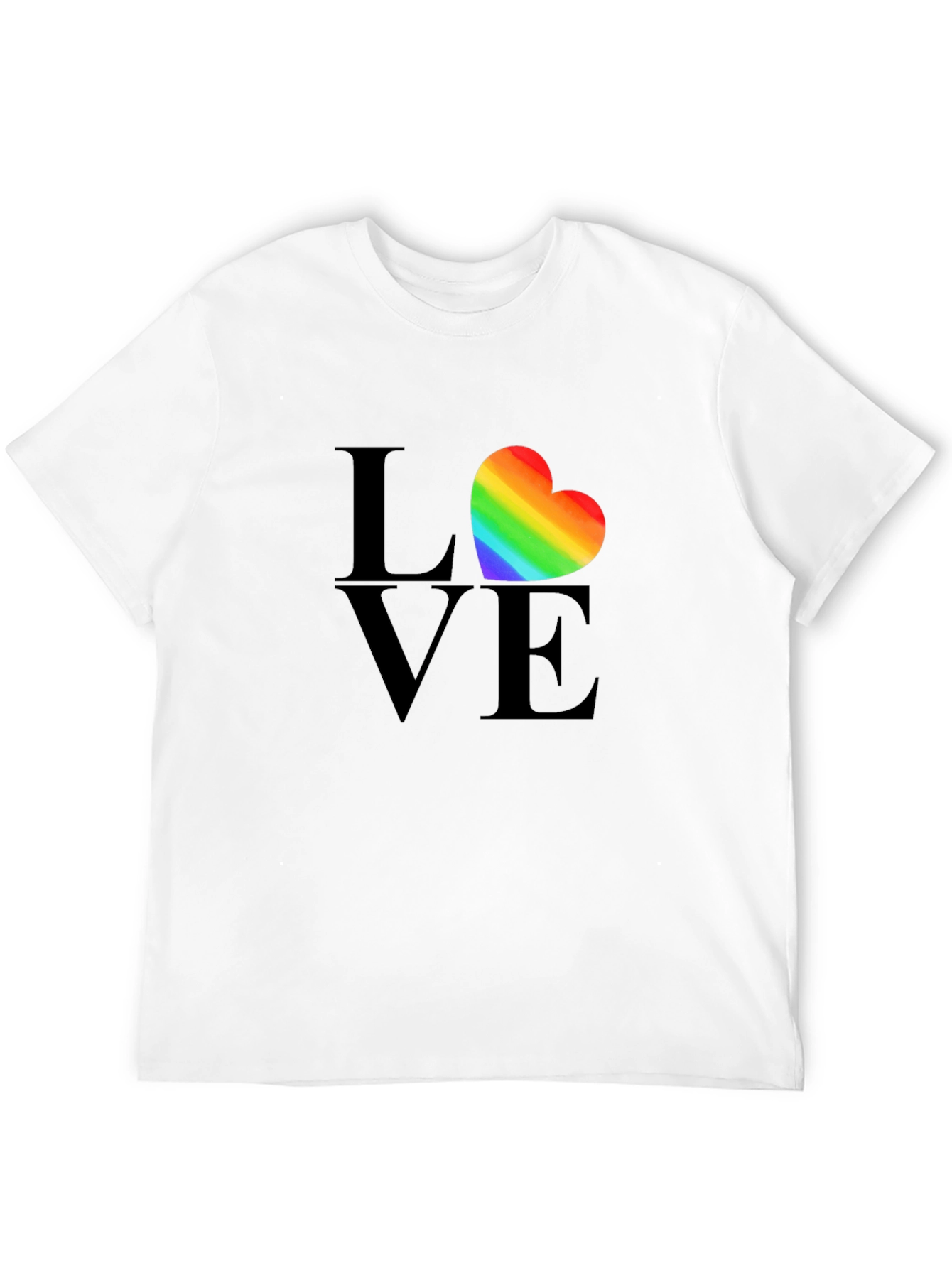 Love Heart Rainbow Pride T-Shirt - Black