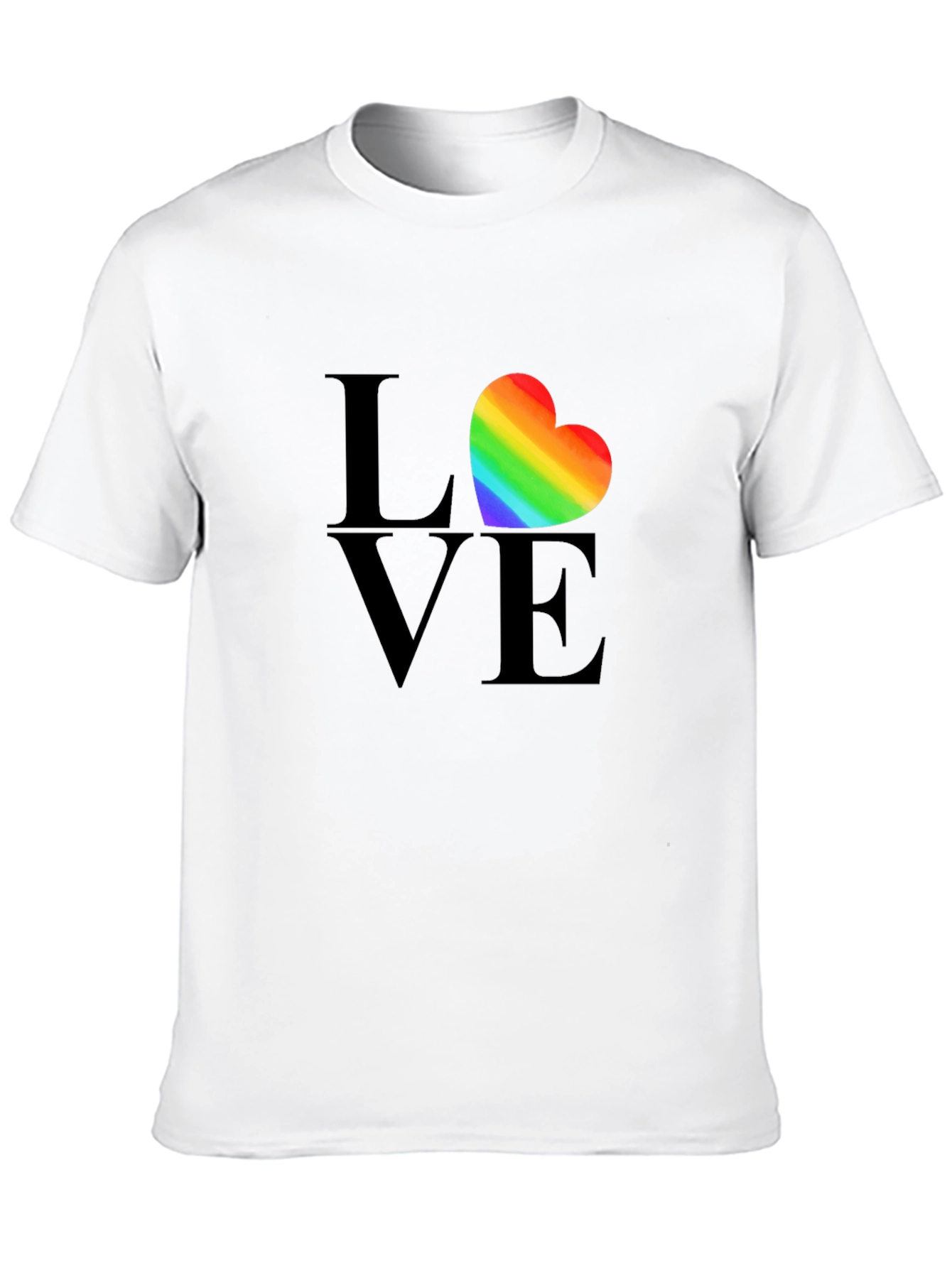 Love Heart Rainbow Pride T-Shirt - Black