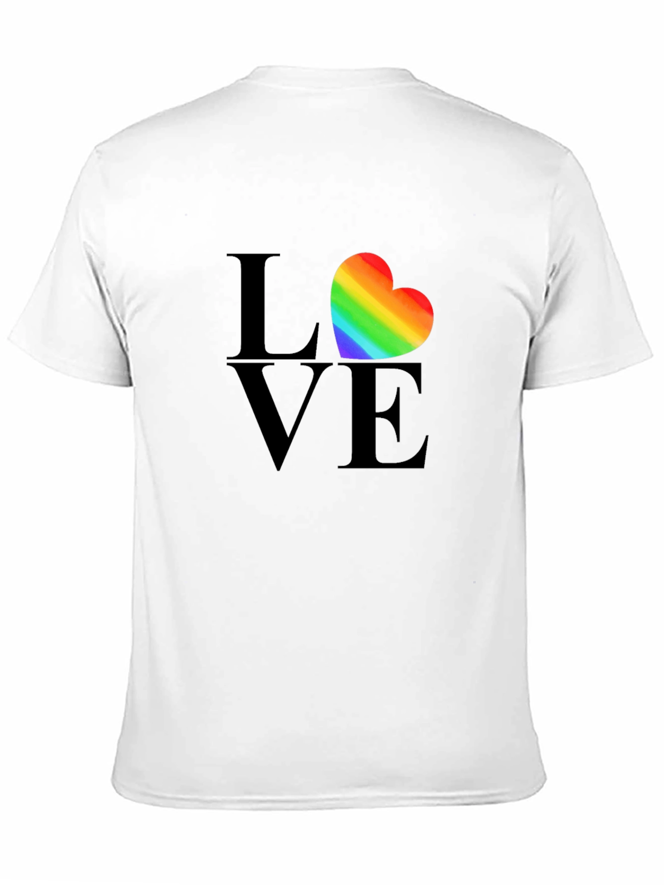 Love Heart Rainbow Pride T-Shirt - Black