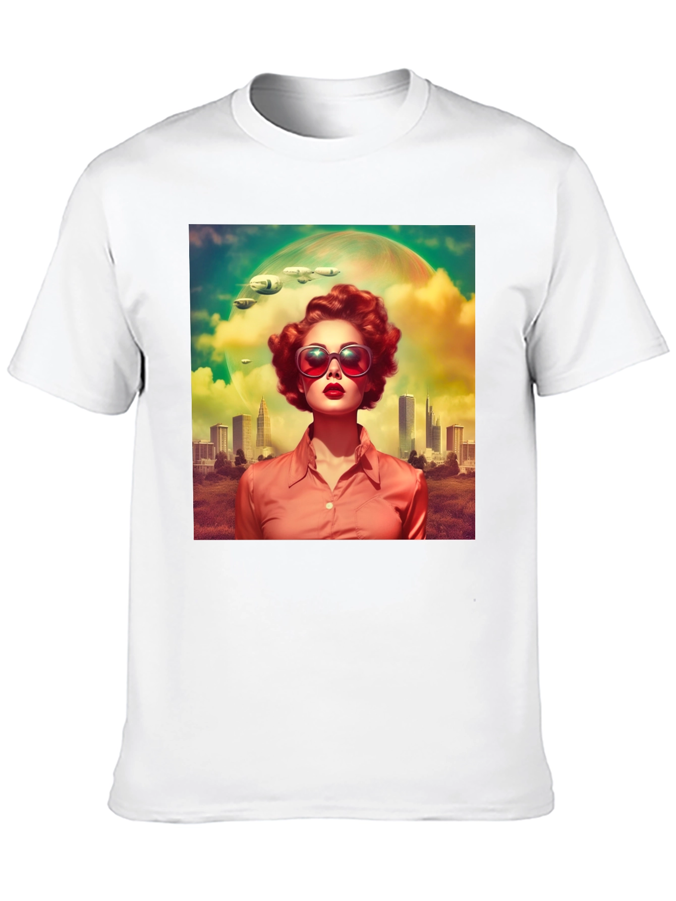 Retro Futuristic T-Shirt - Sci-Fi Woman Design