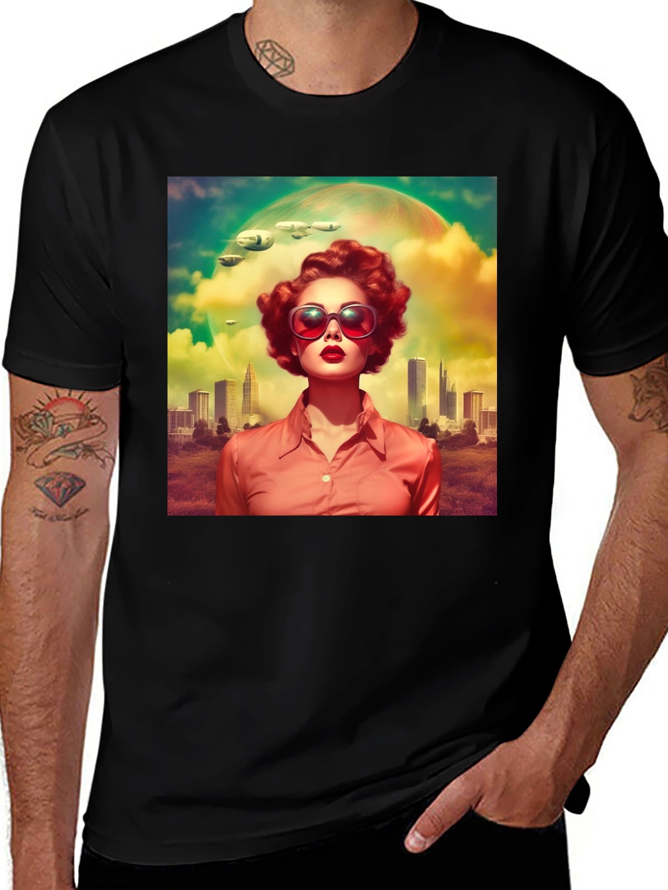 Retro Futuristic T-Shirt - Sci-Fi Woman Design