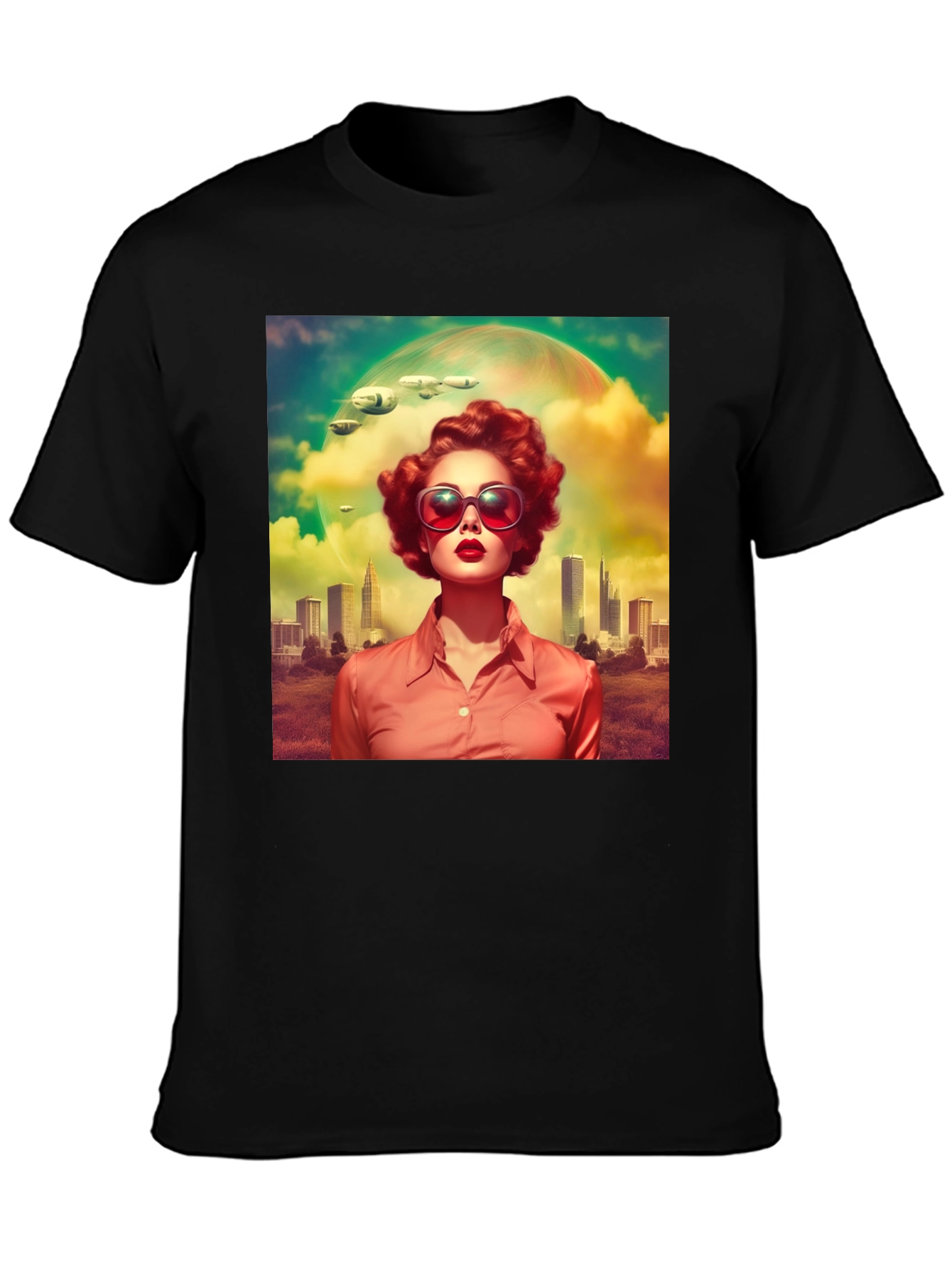 Retro Futuristic T-Shirt - Sci-Fi Woman Design