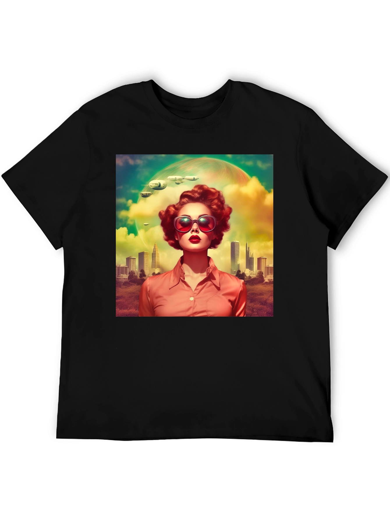 Retro Futuristic T-Shirt - Sci-Fi Woman Design