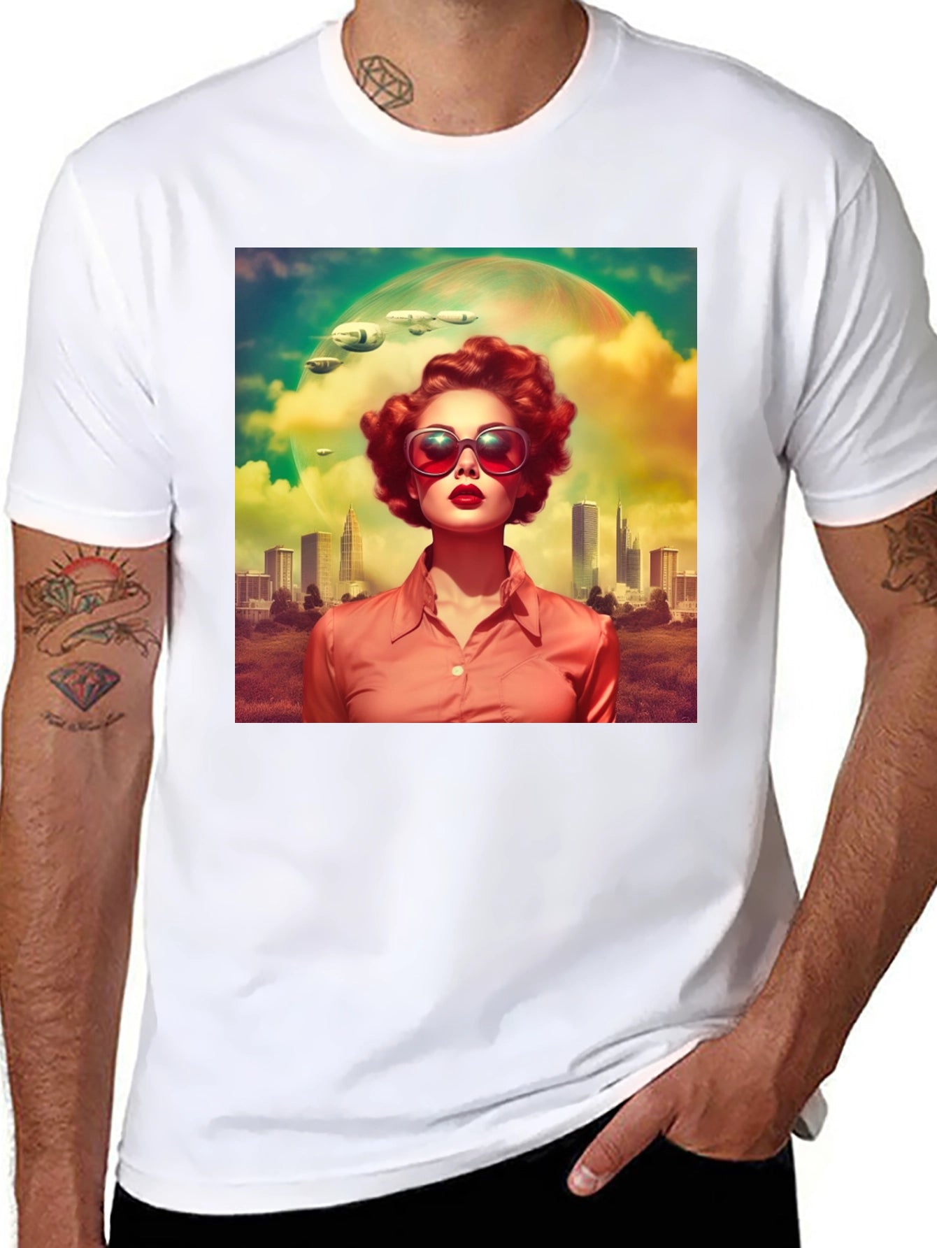 Retro Futuristic T-Shirt - Sci-Fi Woman Design