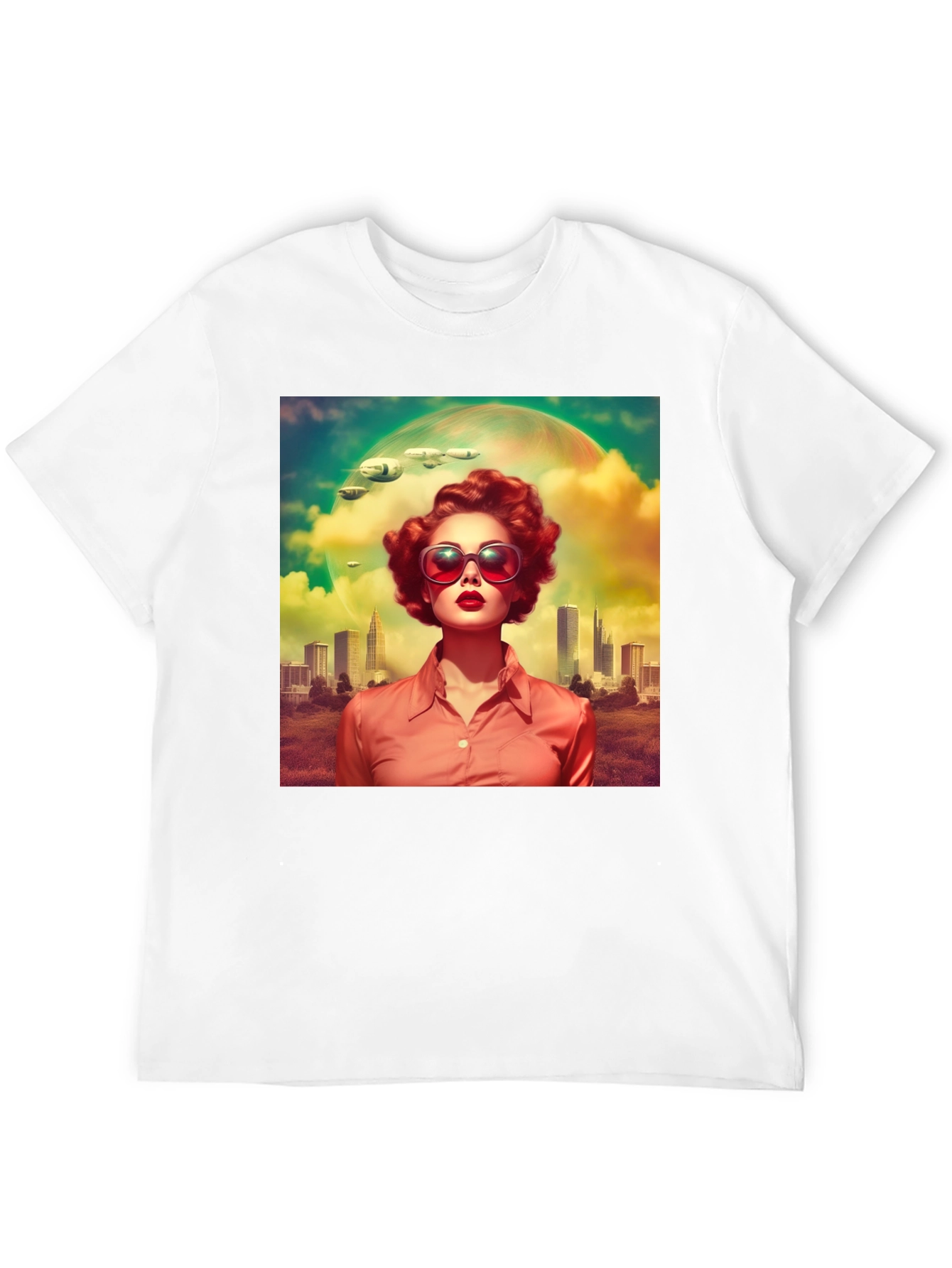 Retro Futuristic T-Shirt - Sci-Fi Woman Design