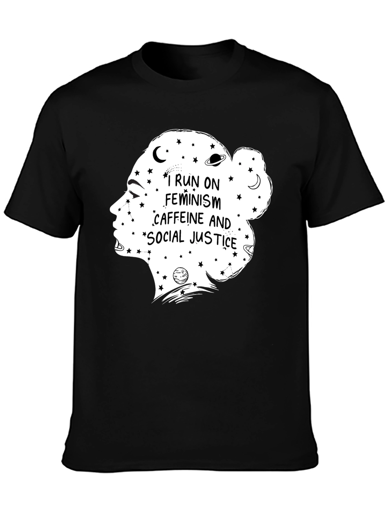 Feminism Caffeine Social Justice Black T-Shirt