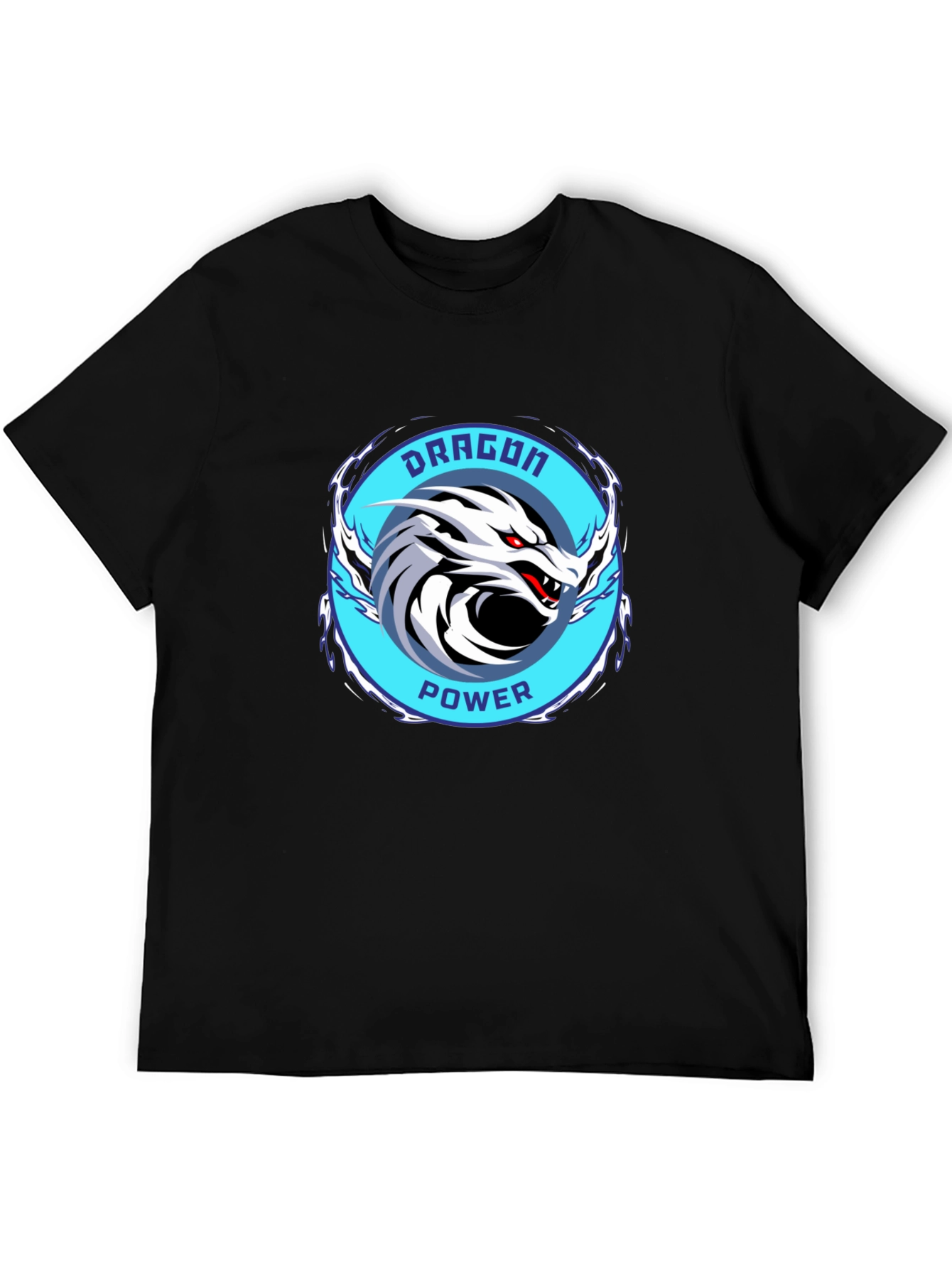 Dragon Power Graphic Tee - Black Cotton T-Shirt