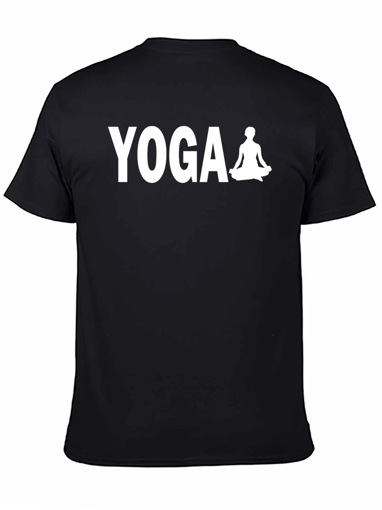 Yoga Meditation Graphic Tee - Black Cotton Blend