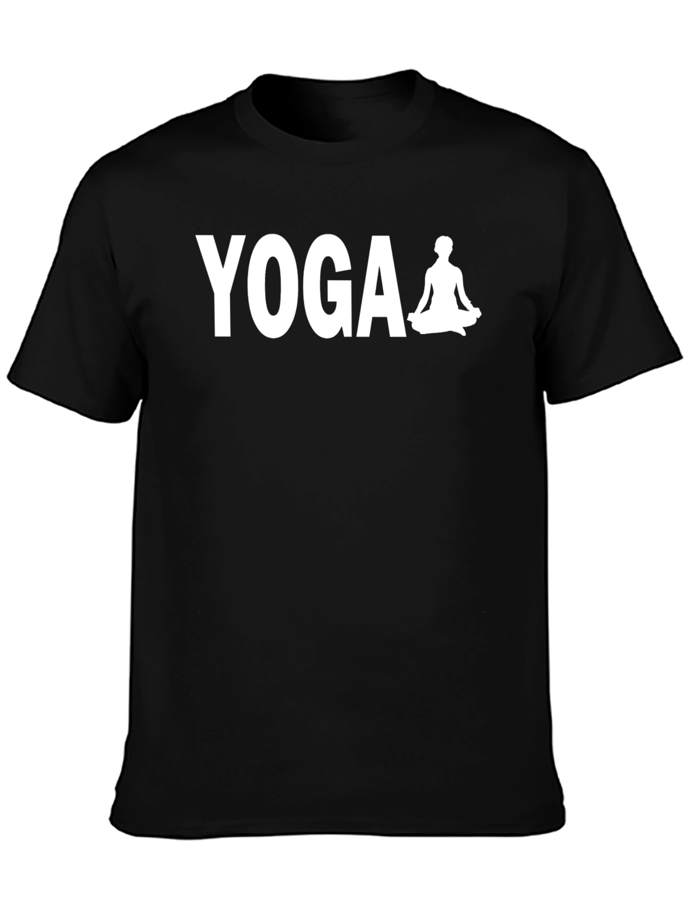 Yoga Meditation Graphic Tee - Black Cotton Blend