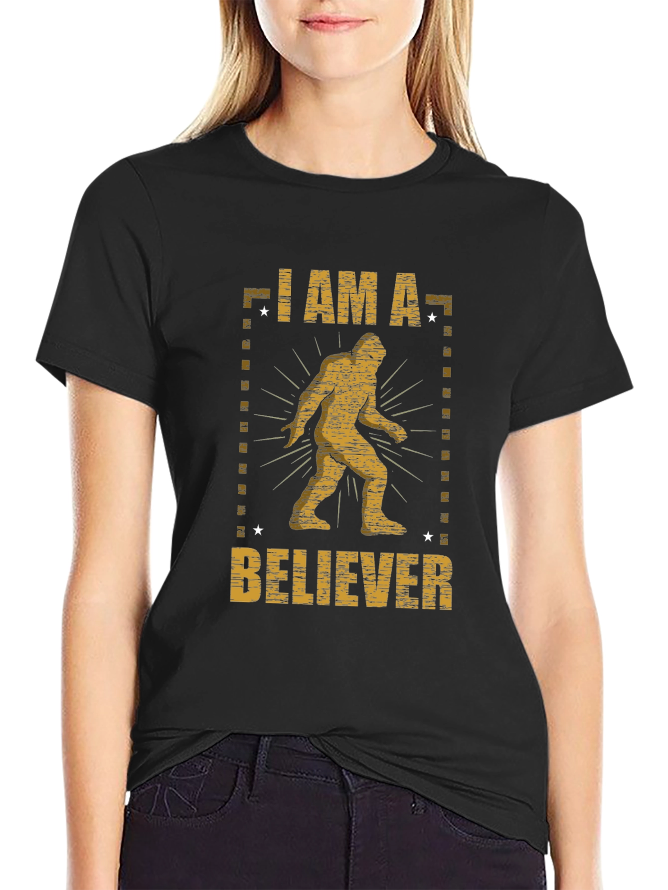 I Am A Believer Bigfoot Graphic Tee