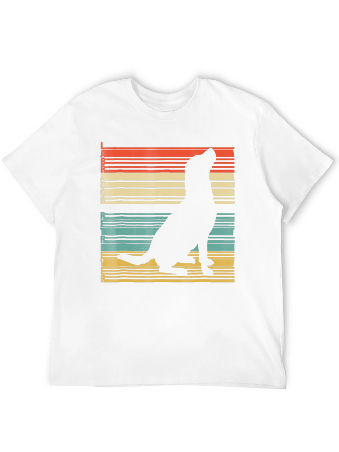 Retro Labrador Silhouette T-Shirt - Black