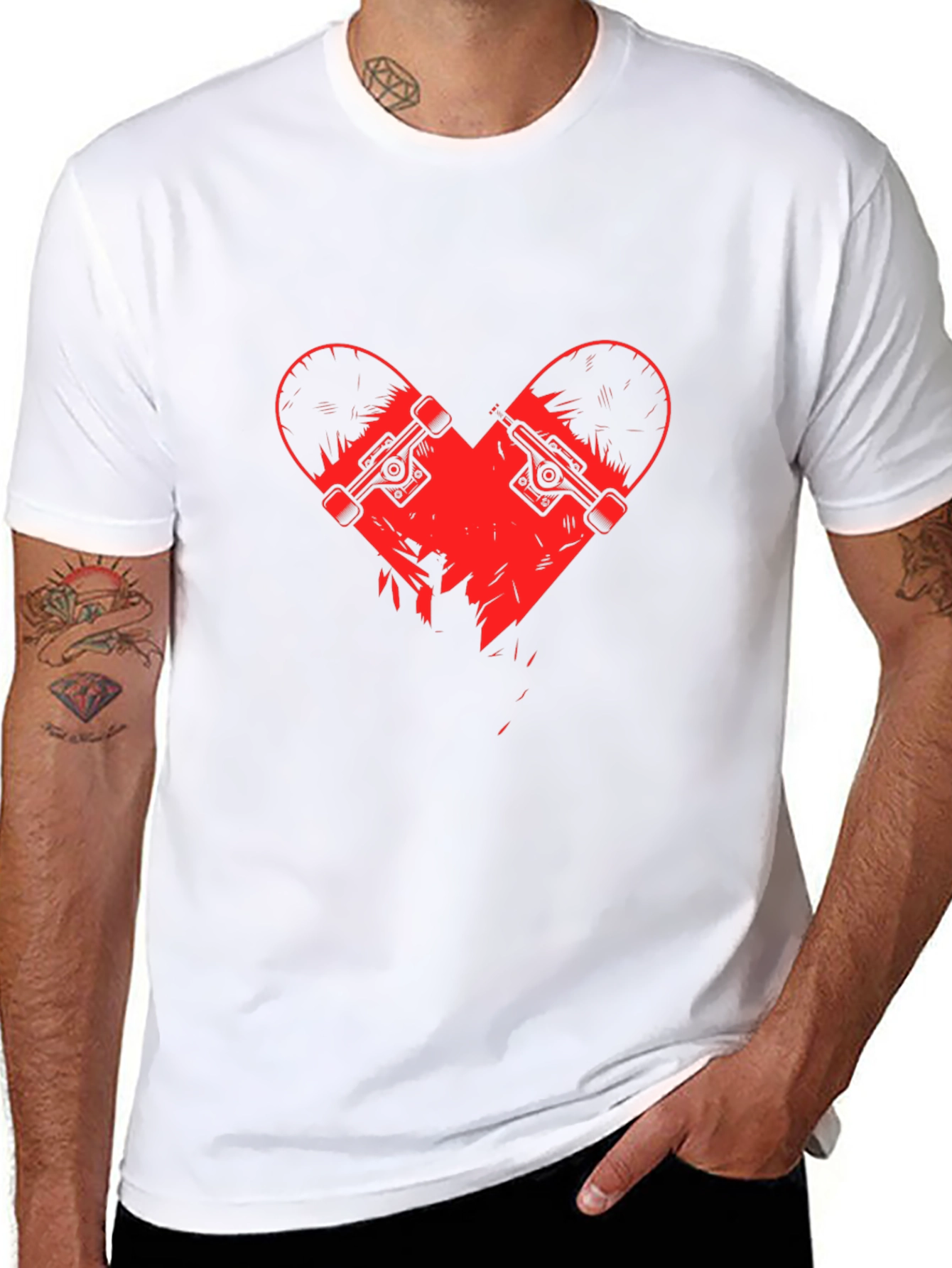 Skate Heart Graphic Tee - Black