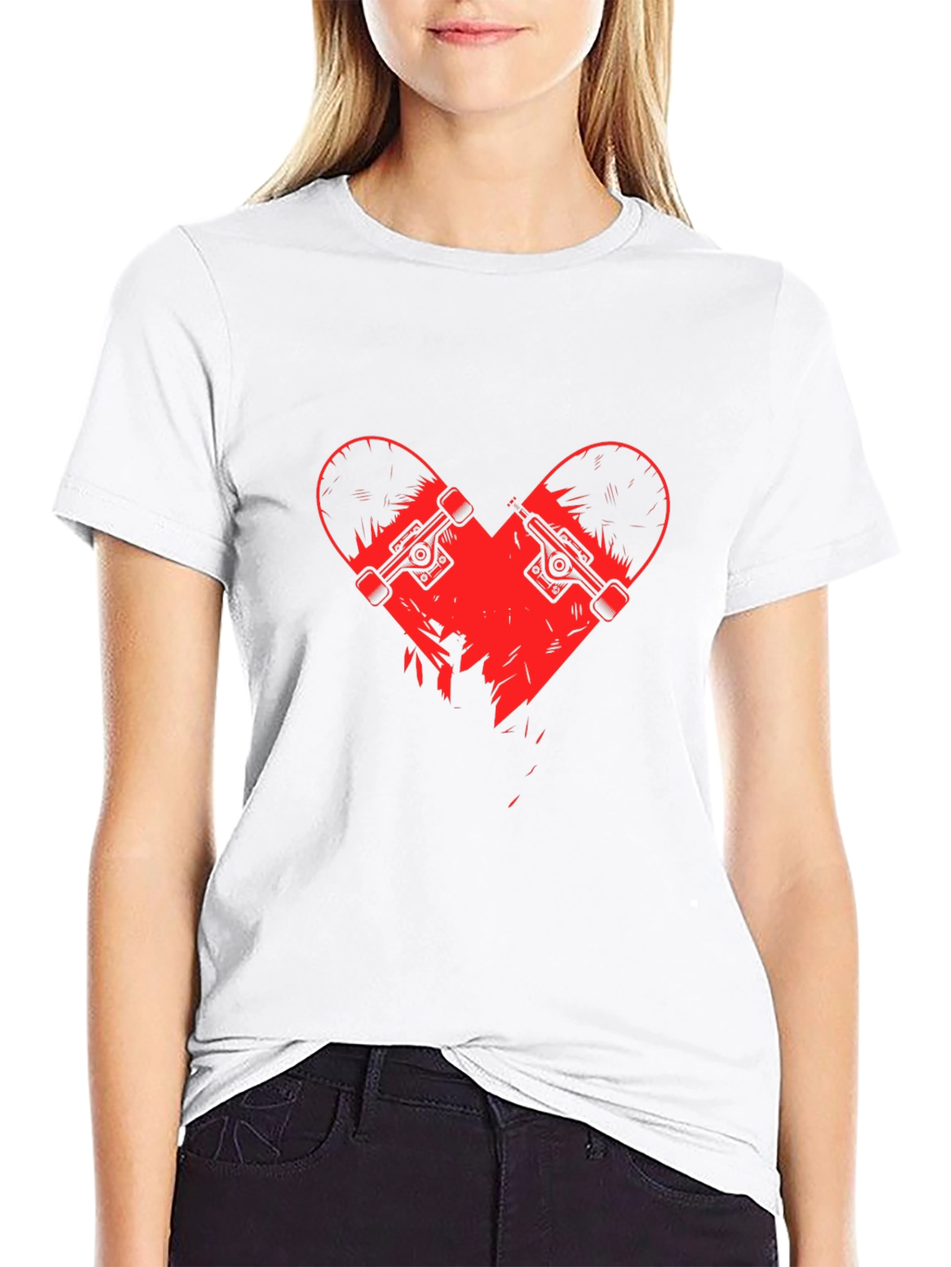 Skate Heart Graphic Tee - Black