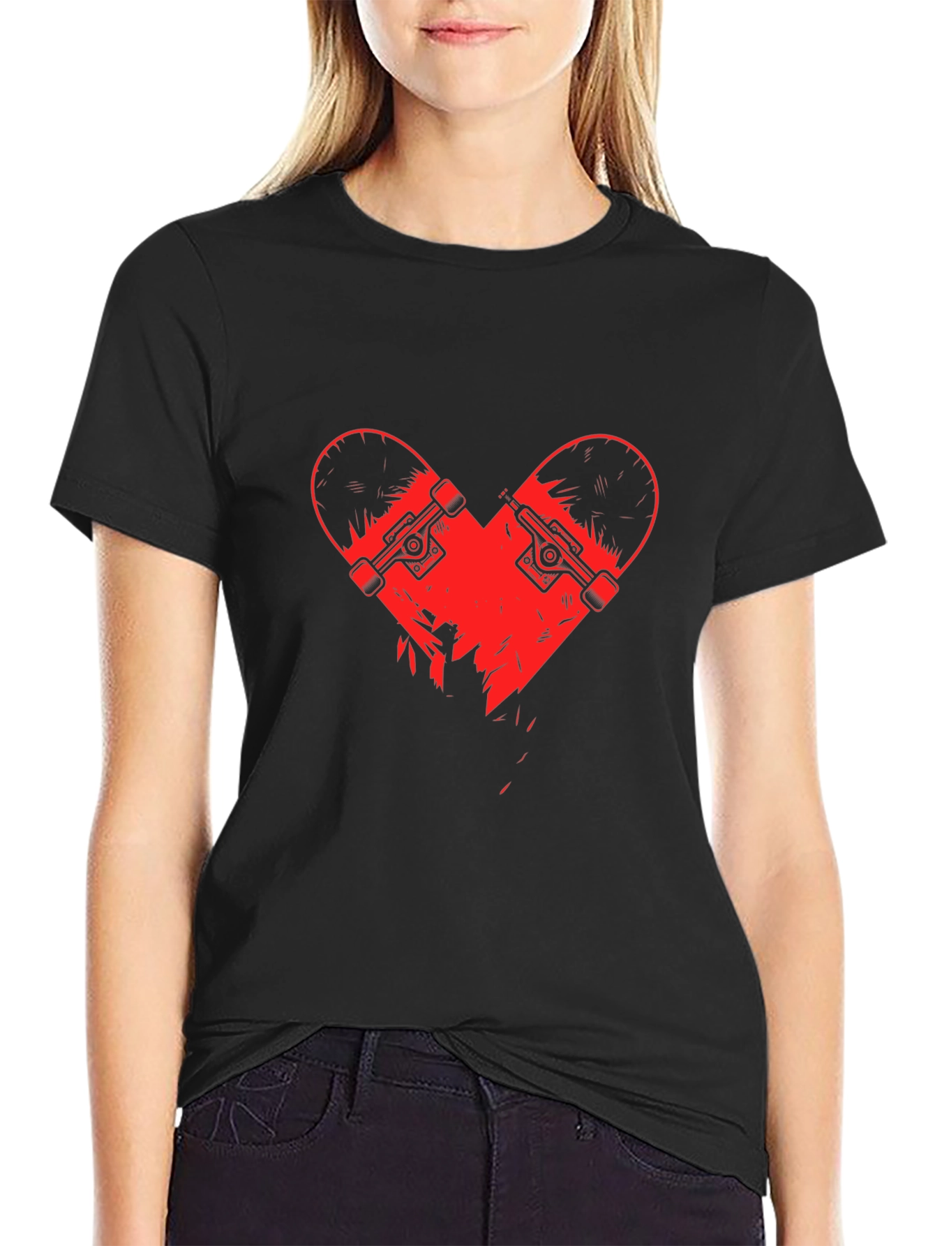 Skate Heart Graphic Tee - Black