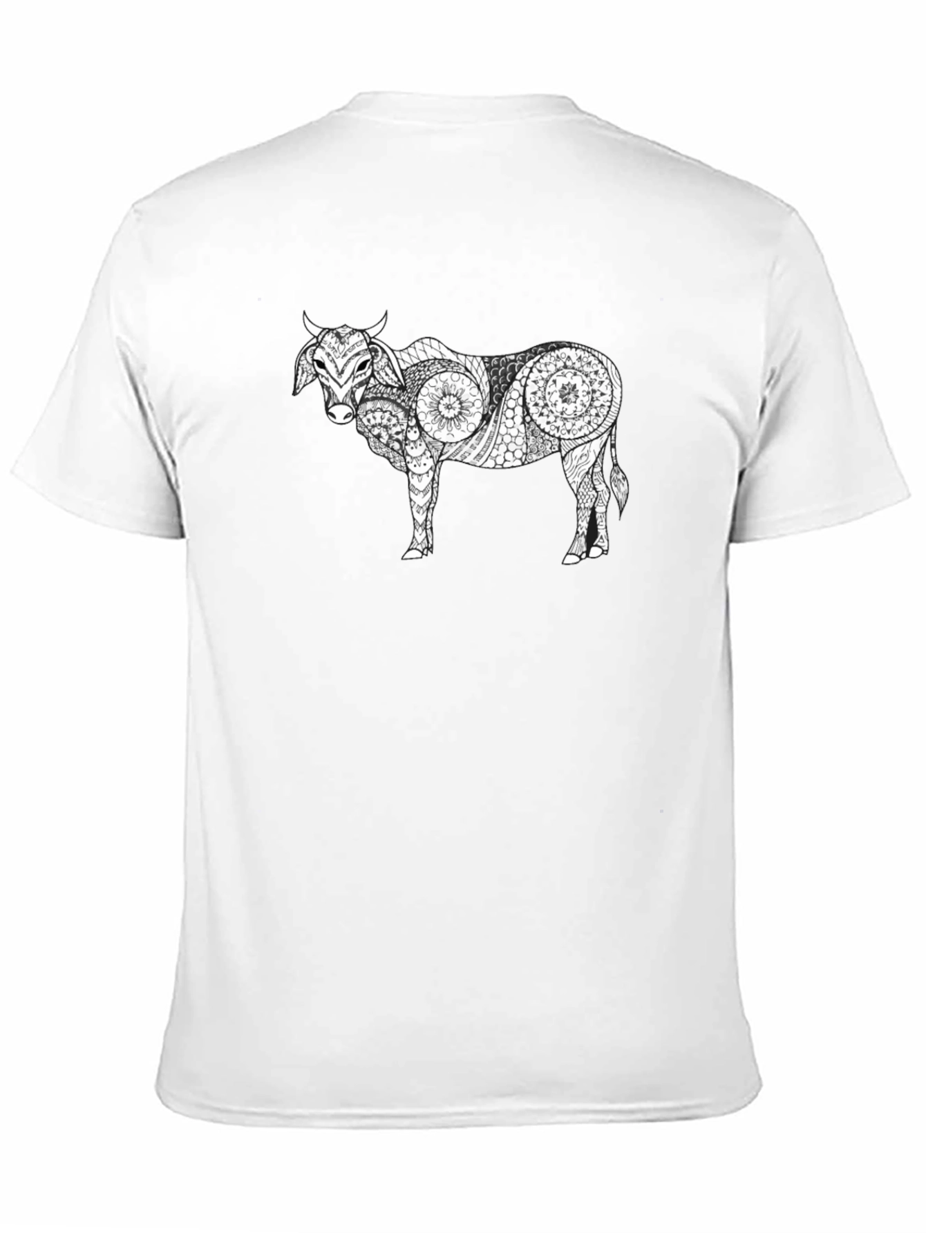 Black Cow Mandala Graphic Tee - Unique & Stylish
