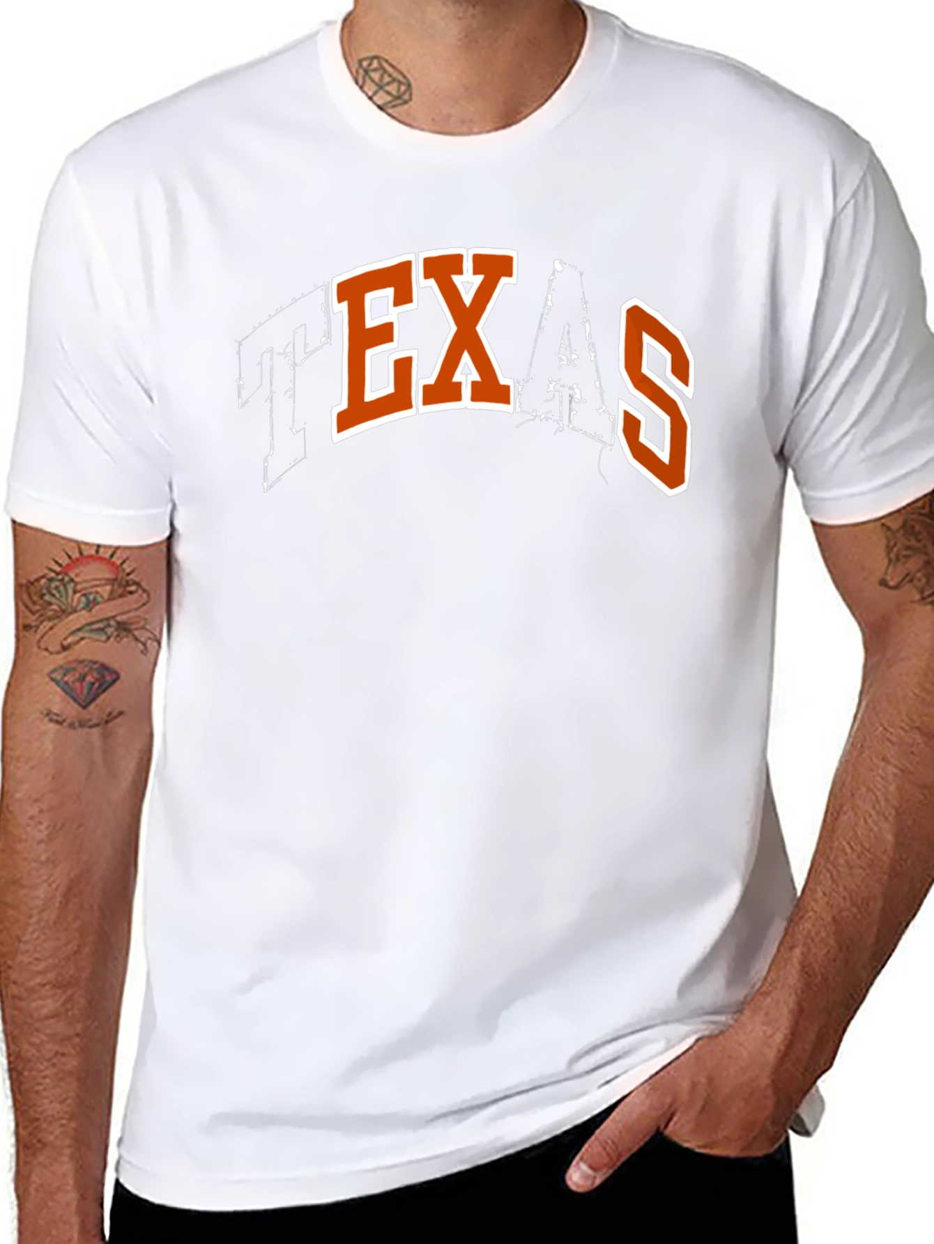 Texas Graphic Print Mens Black T-Shirt