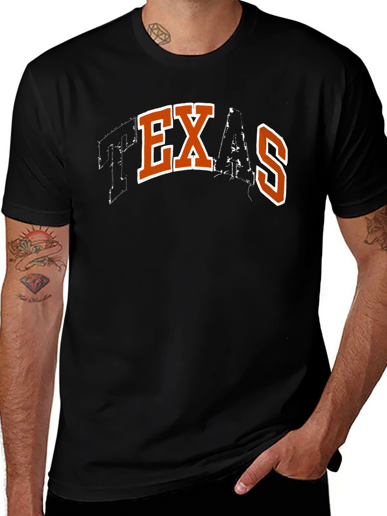 Texas Graphic Print Mens Black T-Shirt