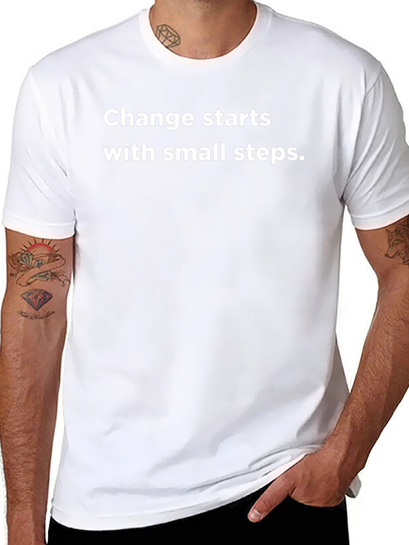 Change Starts With Small Steps Black Tee
