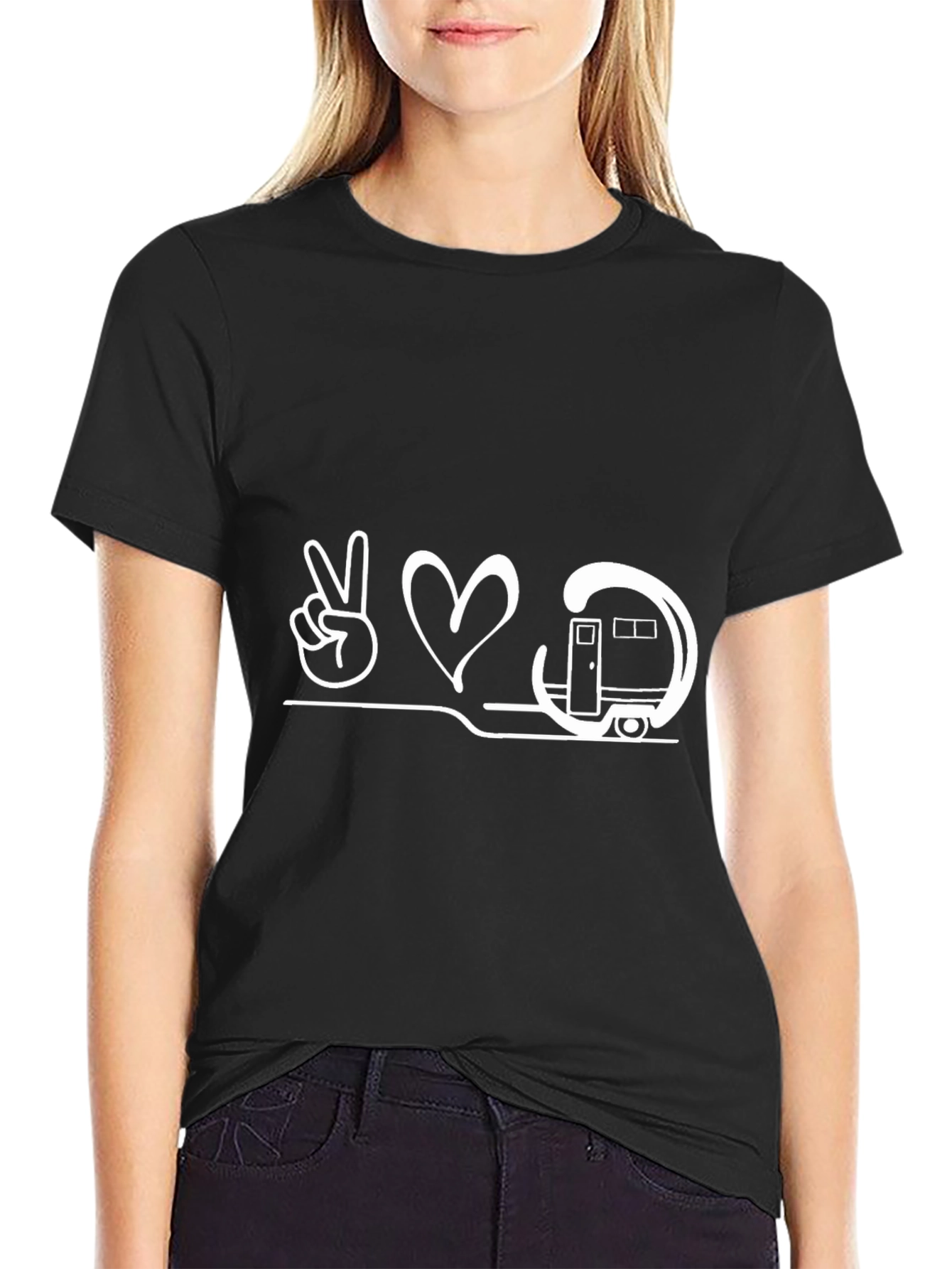 Peace Love Camping Black T-Shirt