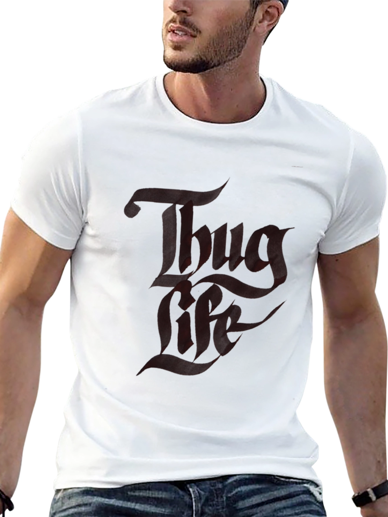 Thug Life Graphic T-Shirt - Black