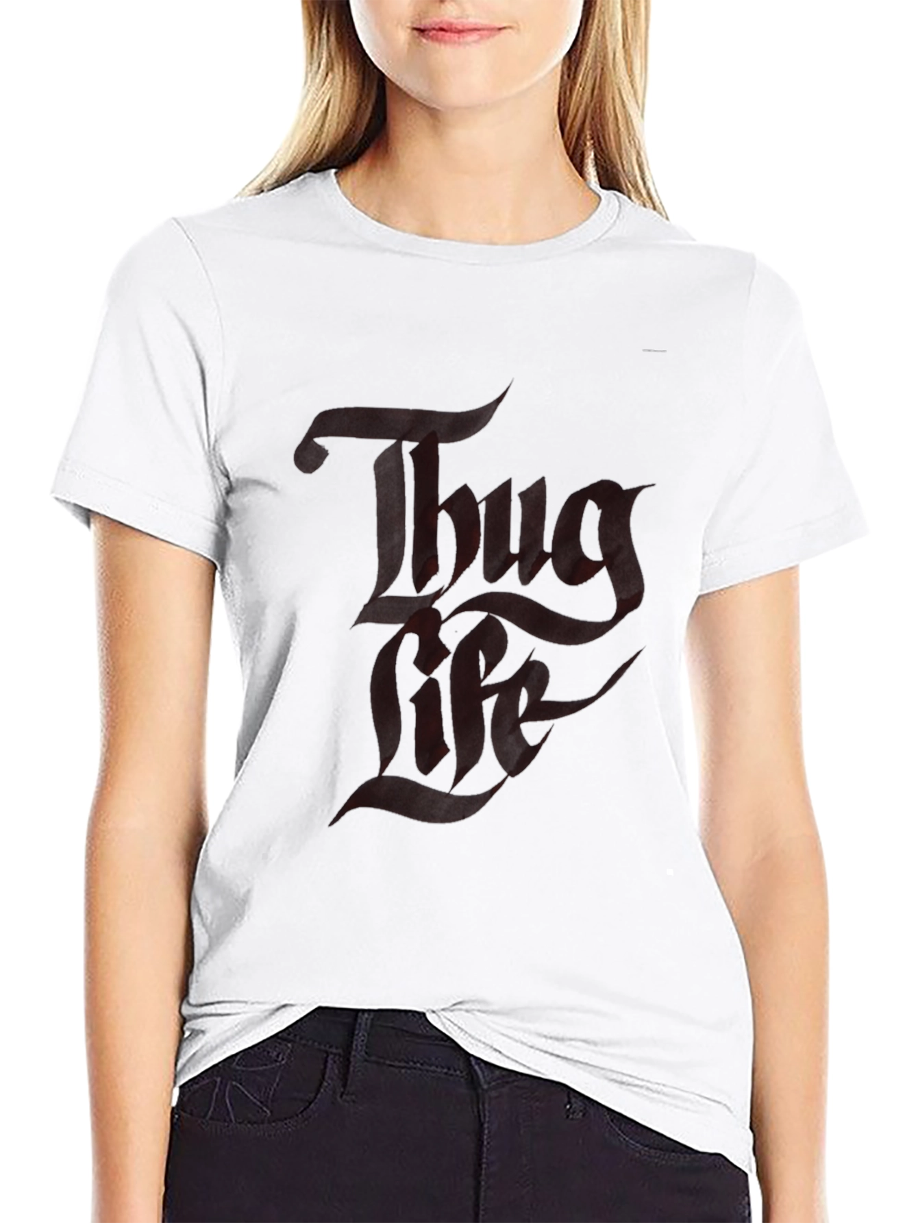 Thug Life Graphic T-Shirt - Black