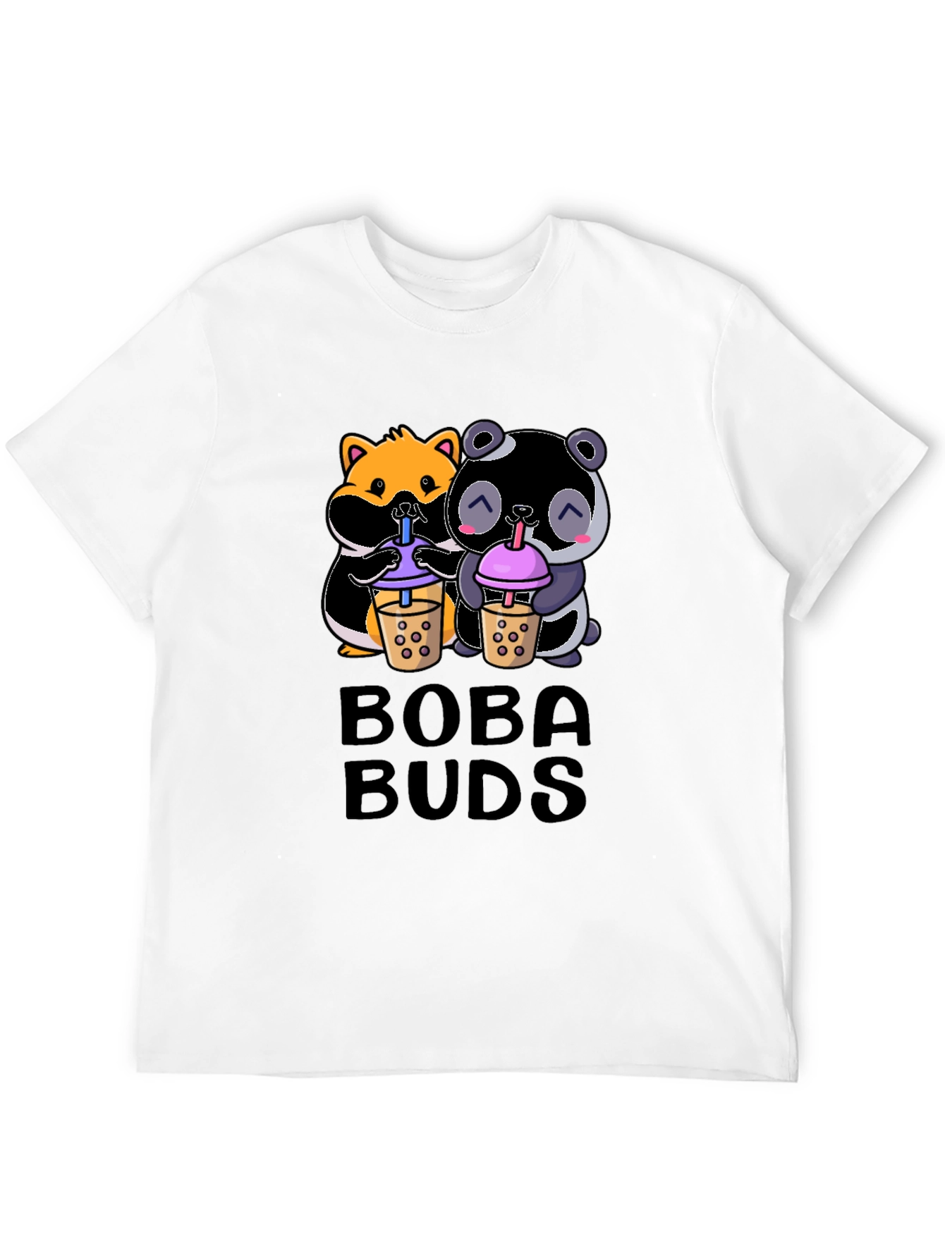 Boba Buds T-Shirt: Cute Hamster & Panda Boba Lovers