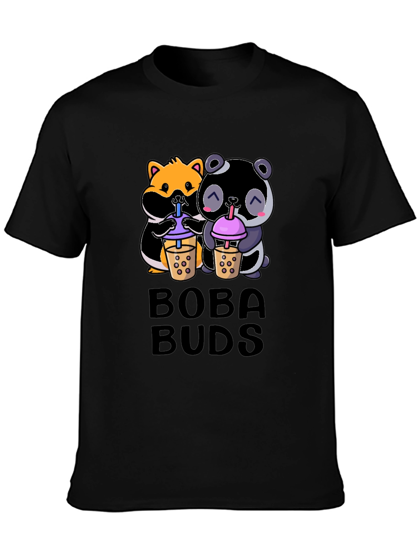 Boba Buds T-Shirt: Cute Hamster & Panda Boba Lovers