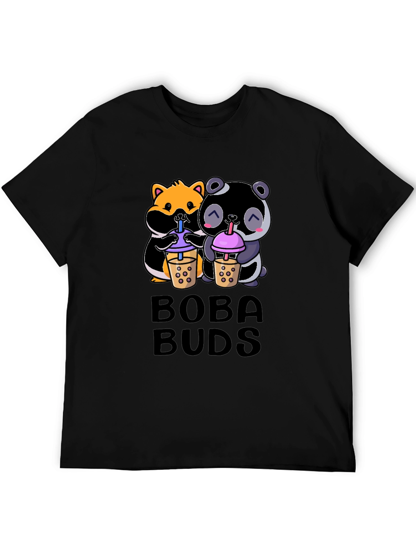 Boba Buds T-Shirt: Cute Hamster & Panda Boba Lovers